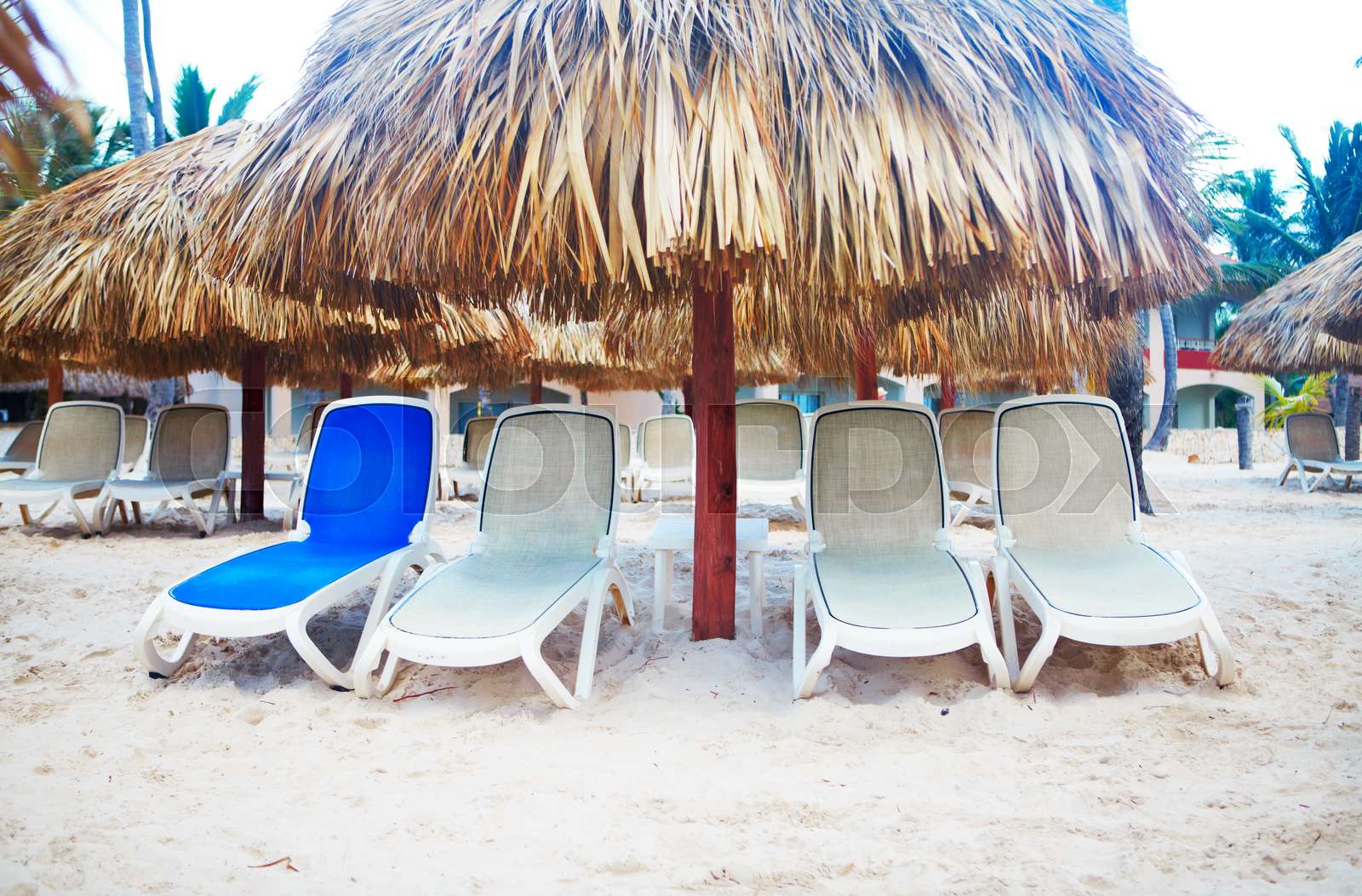 Sunbed on the beach Stock image