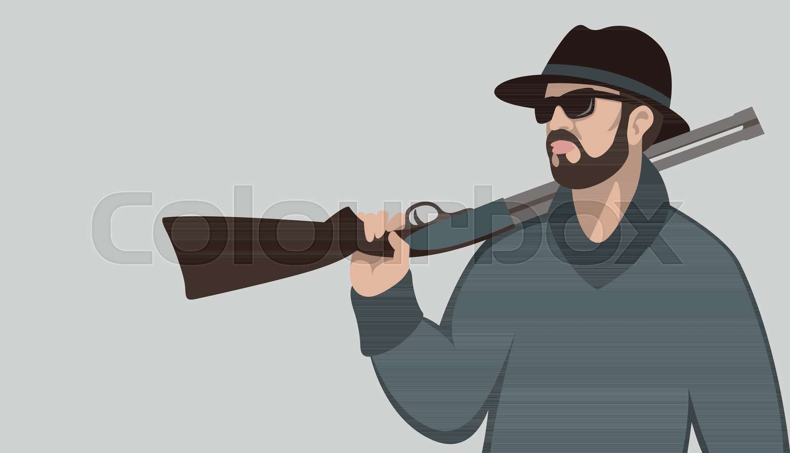 man with a gun vector | Stock vector | Colourbox