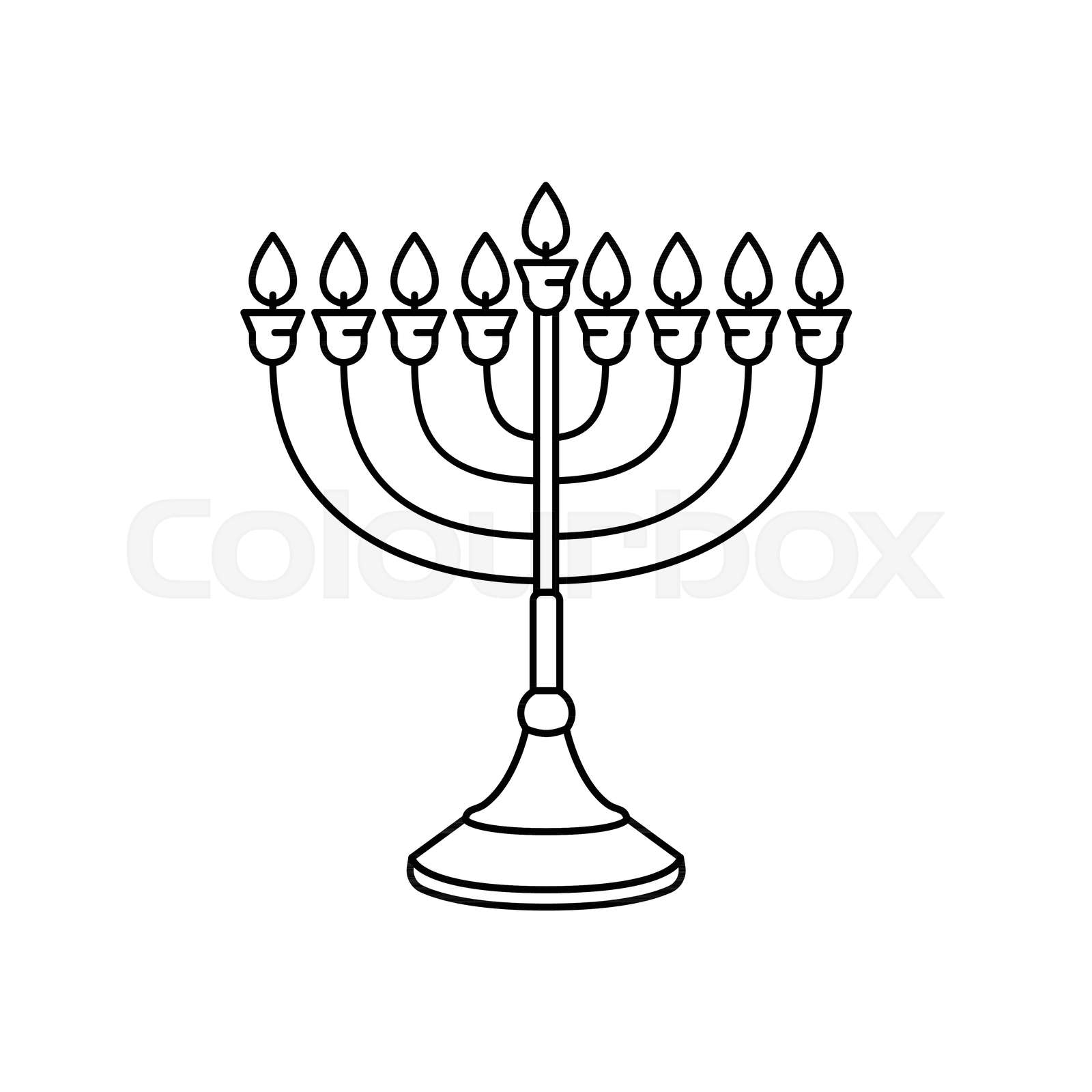 Menorah icon, outline style Stock vector Colourbox