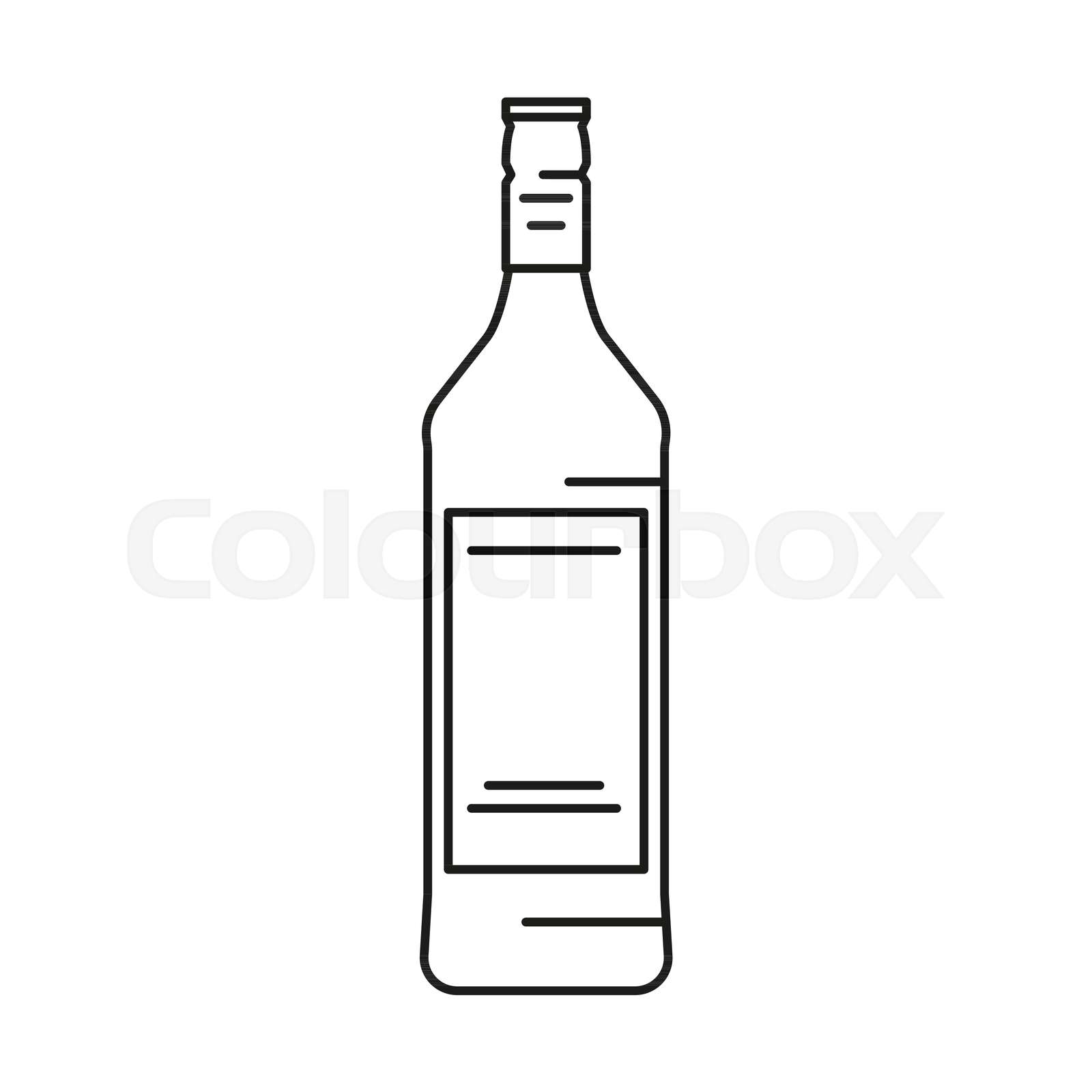 Rum bottle icon, outline style Stock vector Colourbox