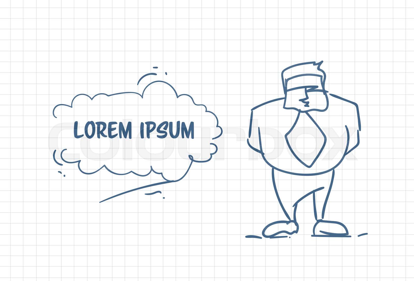 Doodle Business Man Hand Drawn Businessman In Suit Over Background With ...