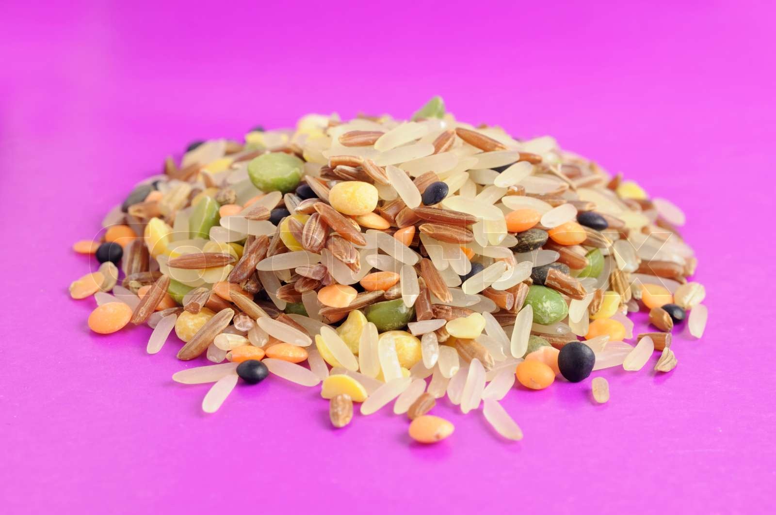 Whole Grains & Beans Soup Mix Rice, Split Peas and Lentils on Purple