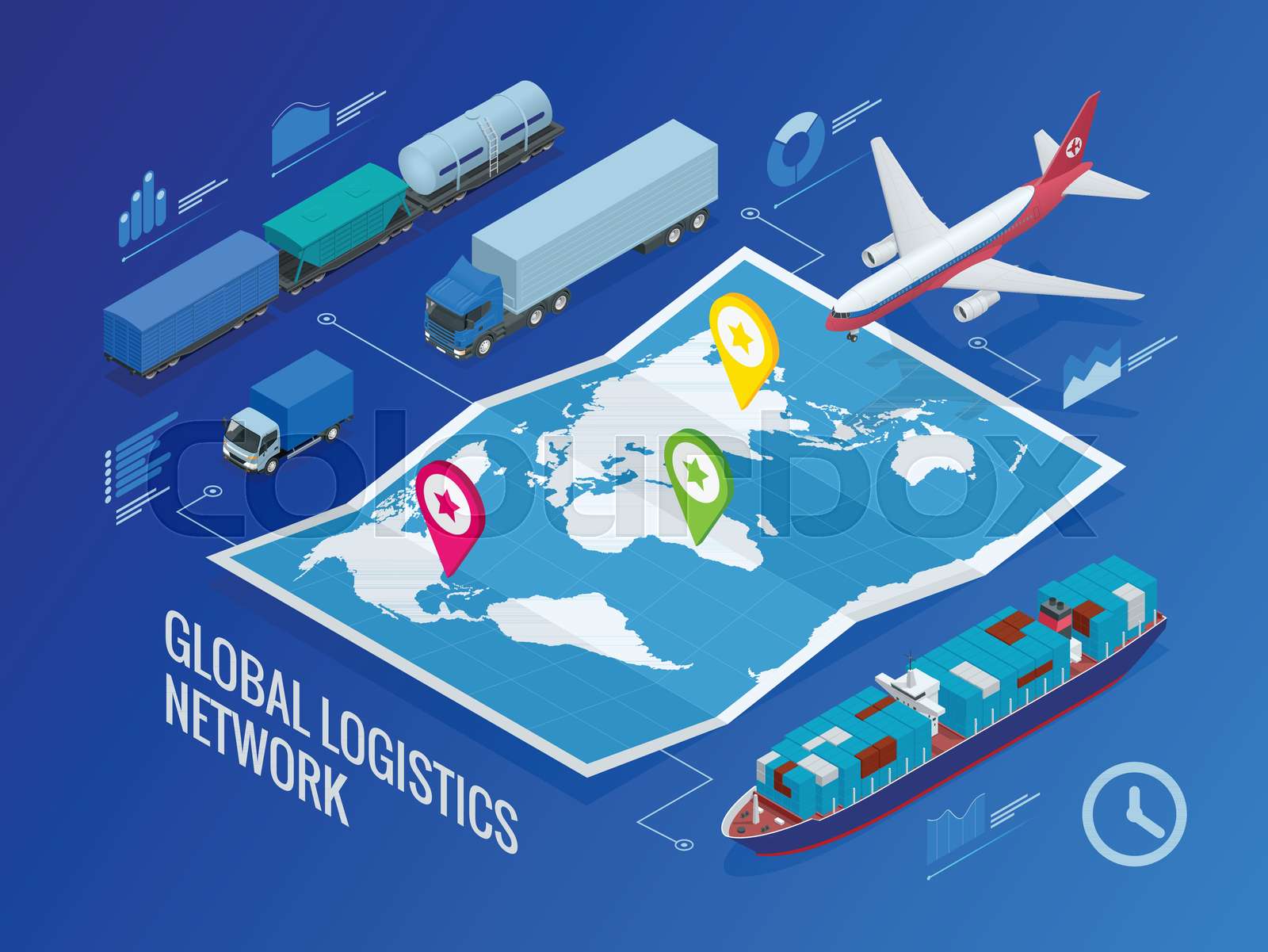 Global logistics network | Stock vector | Colourbox