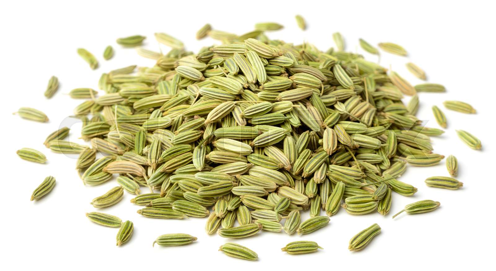 dried fennel seeds isolated on white Stock image Colourbox