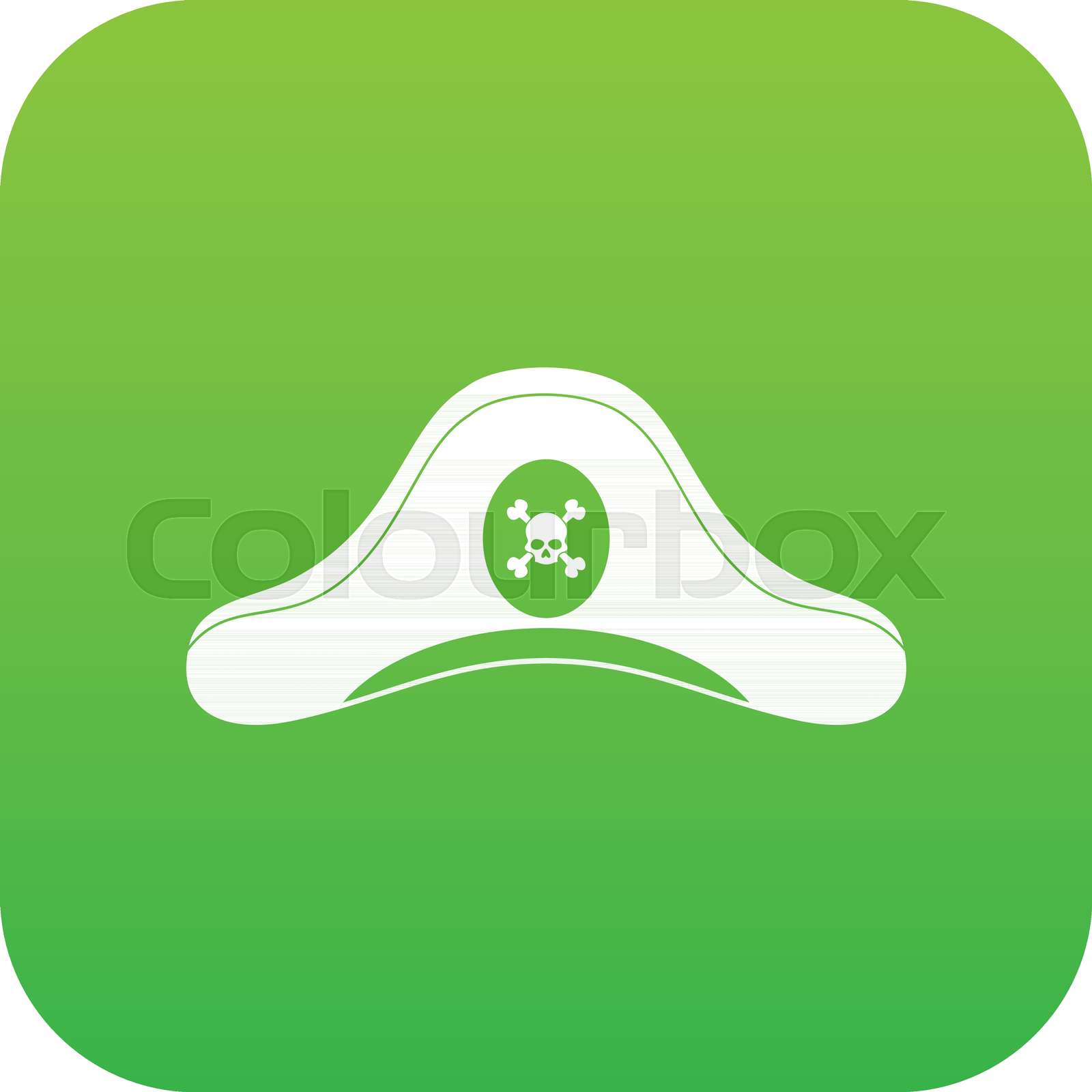 Pirate hat icon digital green | Stock vector | Colourbox