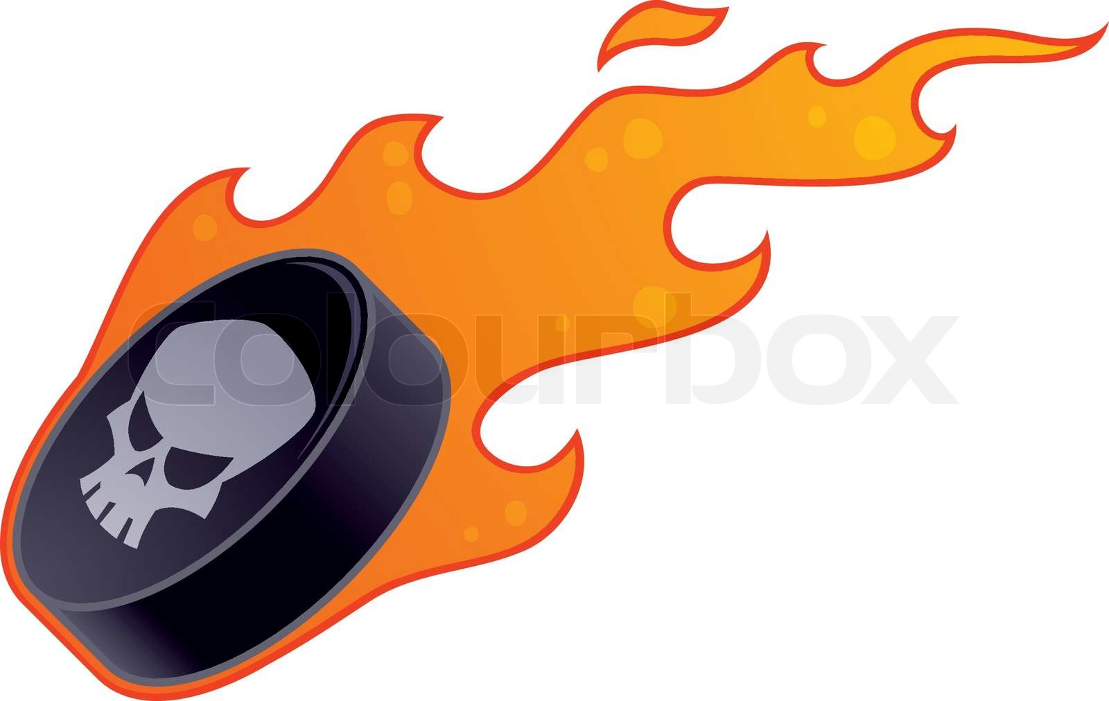 Flaming Hockey Puck Stock vector Colourbox