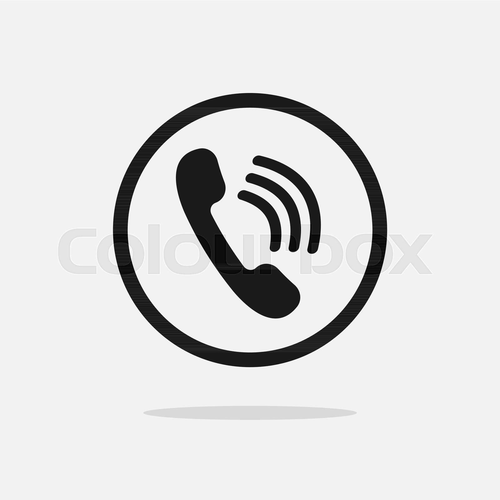 Simple black phone call sign Stock vector Colourbox