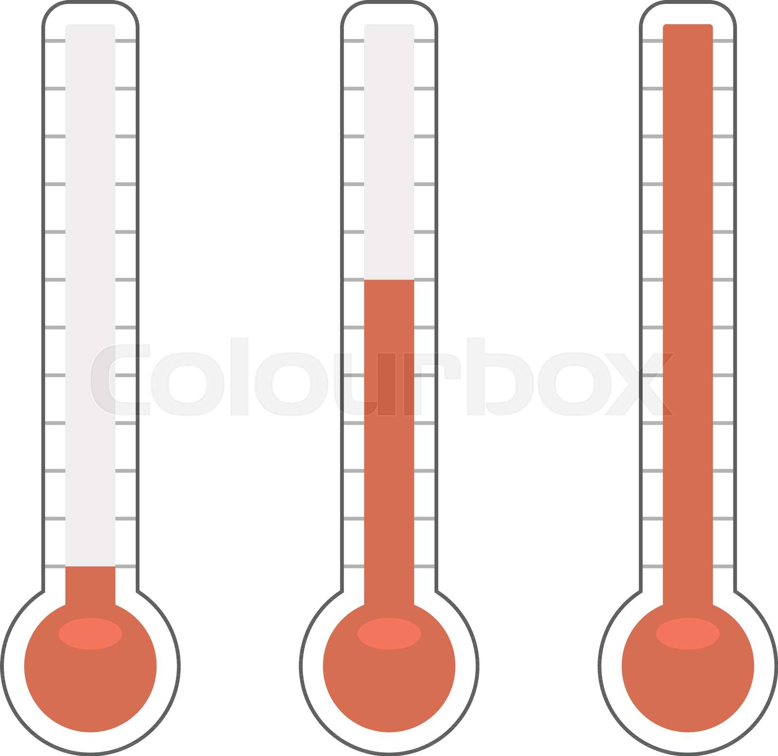 Isolated thermometers in different colors Stock vector Colourbox
