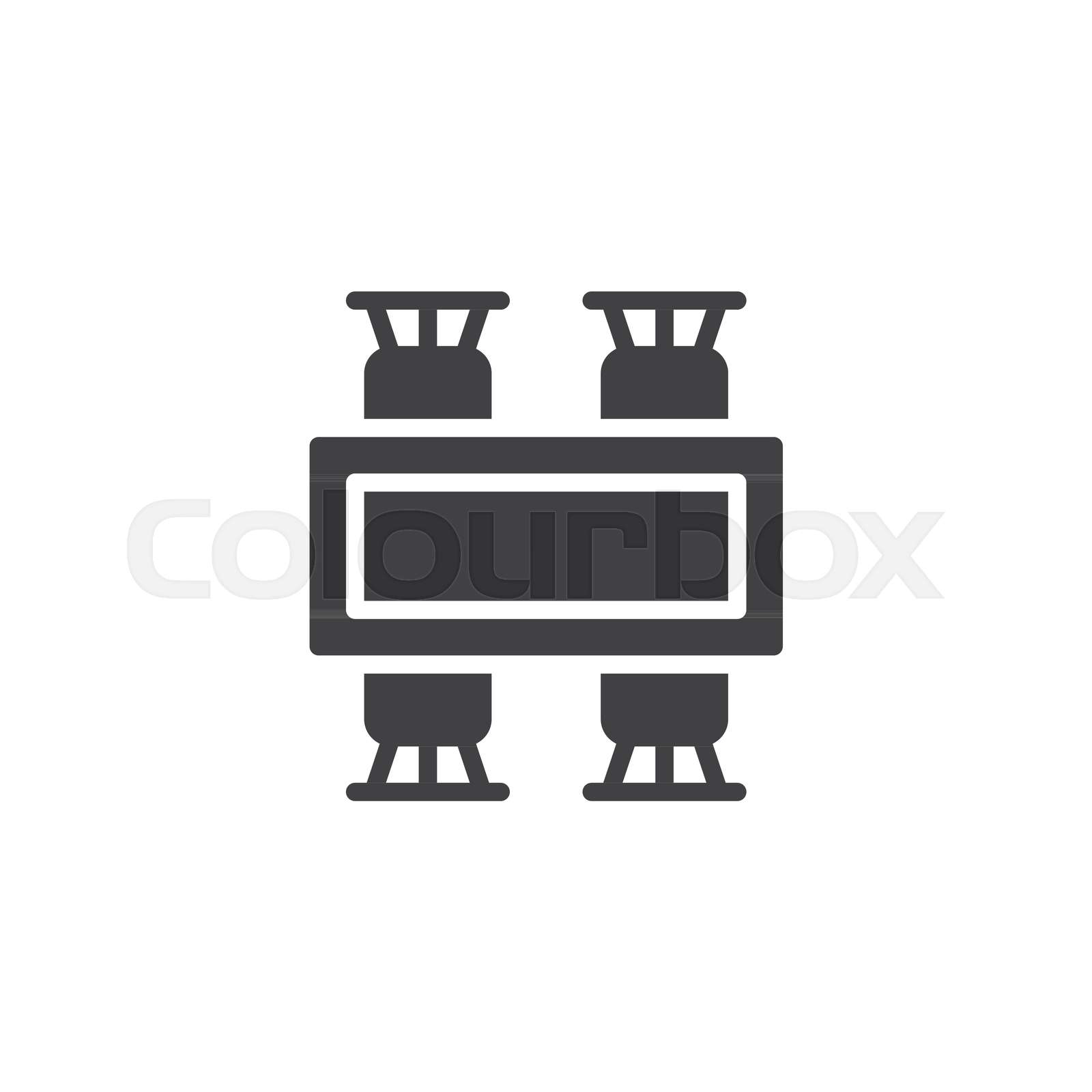 Dining table and chairs top view vector icon | Stock vector | Colourbox