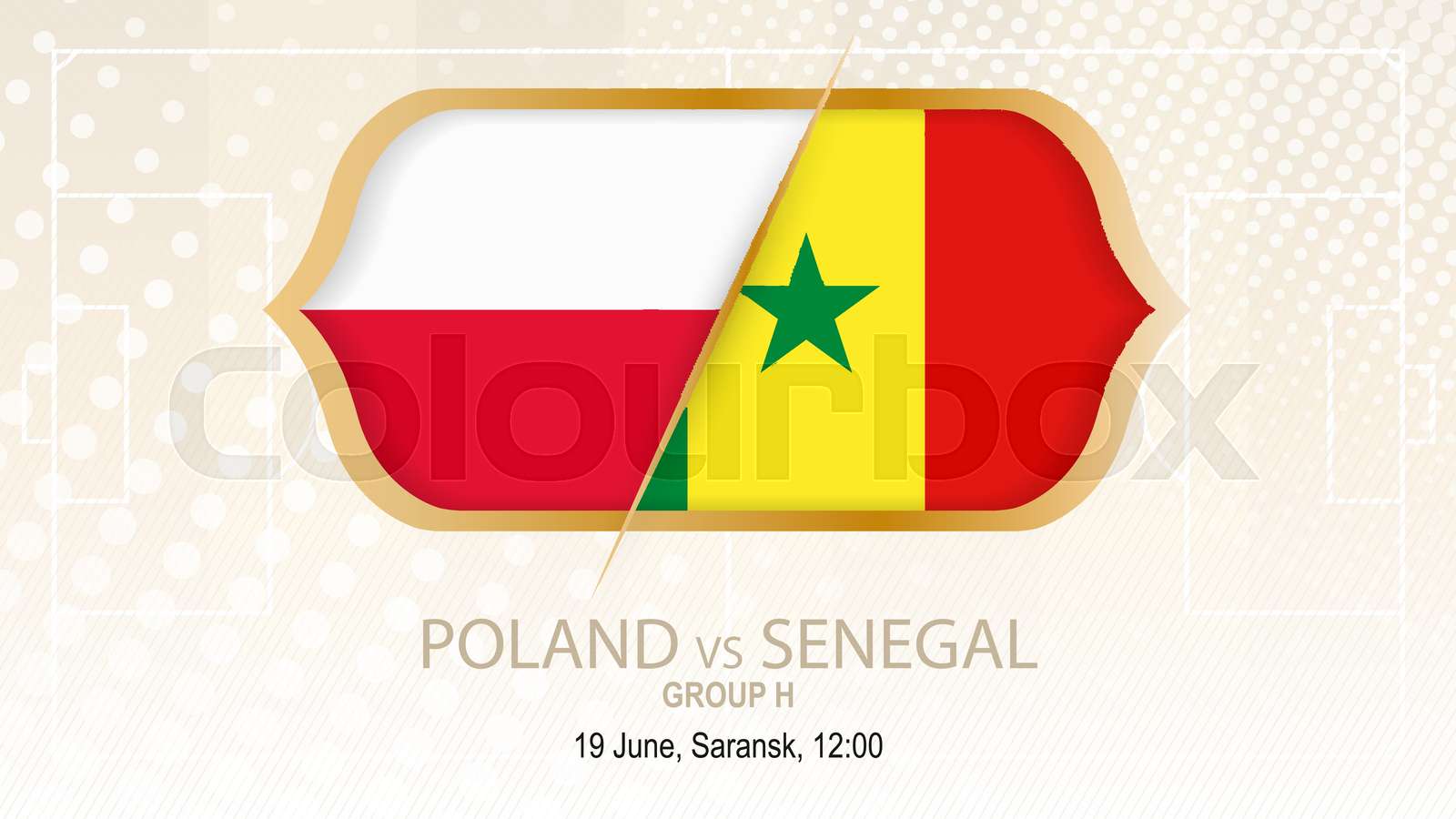 Poland Vs Senegal Group H Football Competition Saransk Stock Vector Colourbox