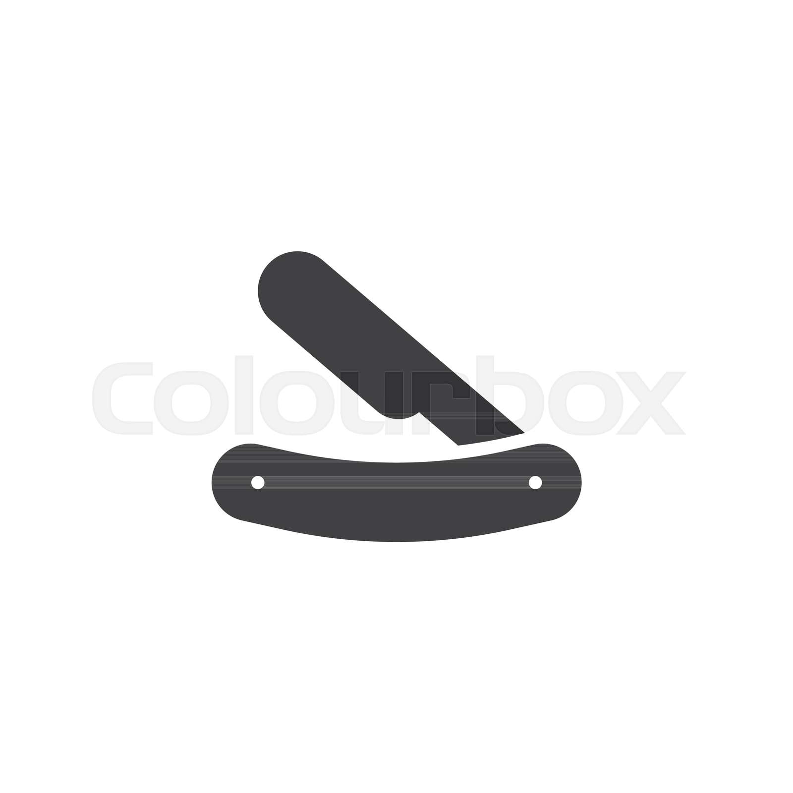 Barber razor blade vector icon Stock vector Colourbox