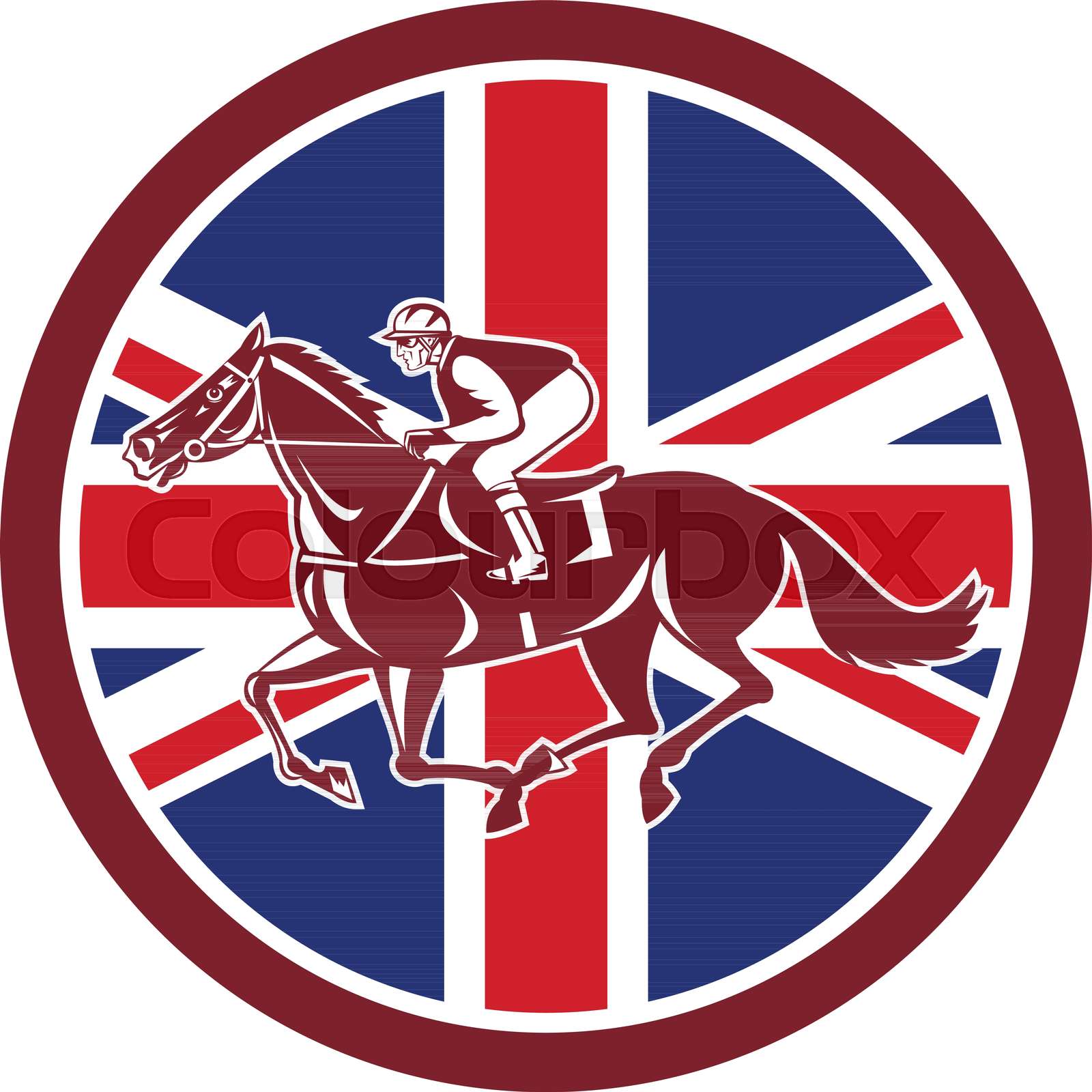 British Jockey Horse Racing Union Jack Flag Stock vector Colourbox