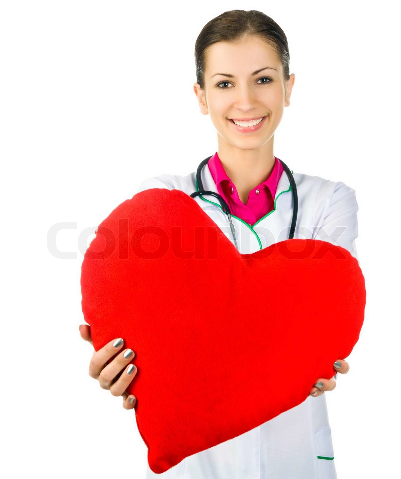 Doktor kümmert rote HerzSymbol Stock Bild Colourbox