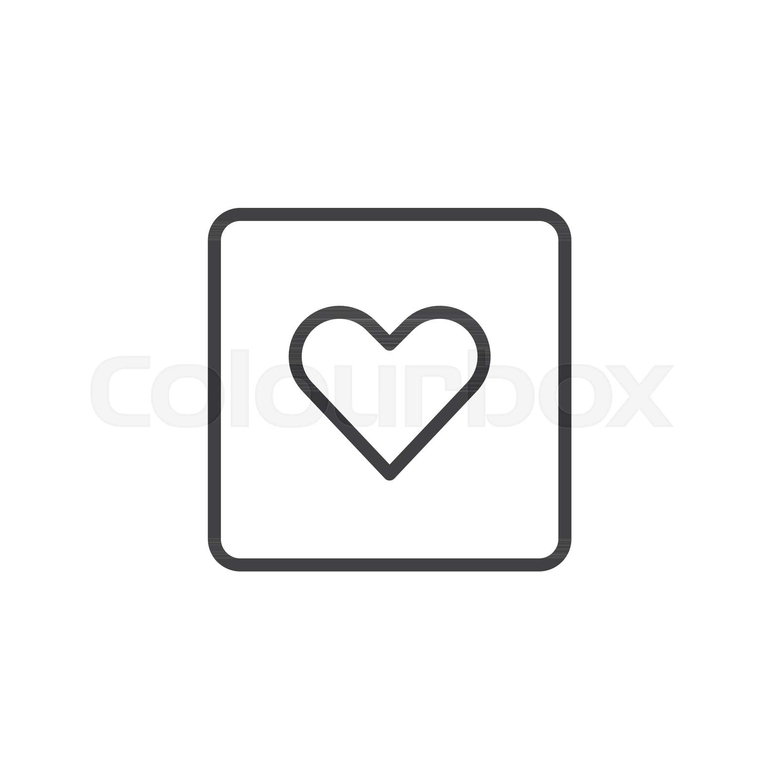 Heart in square outline icon | Stock vector | Colourbox