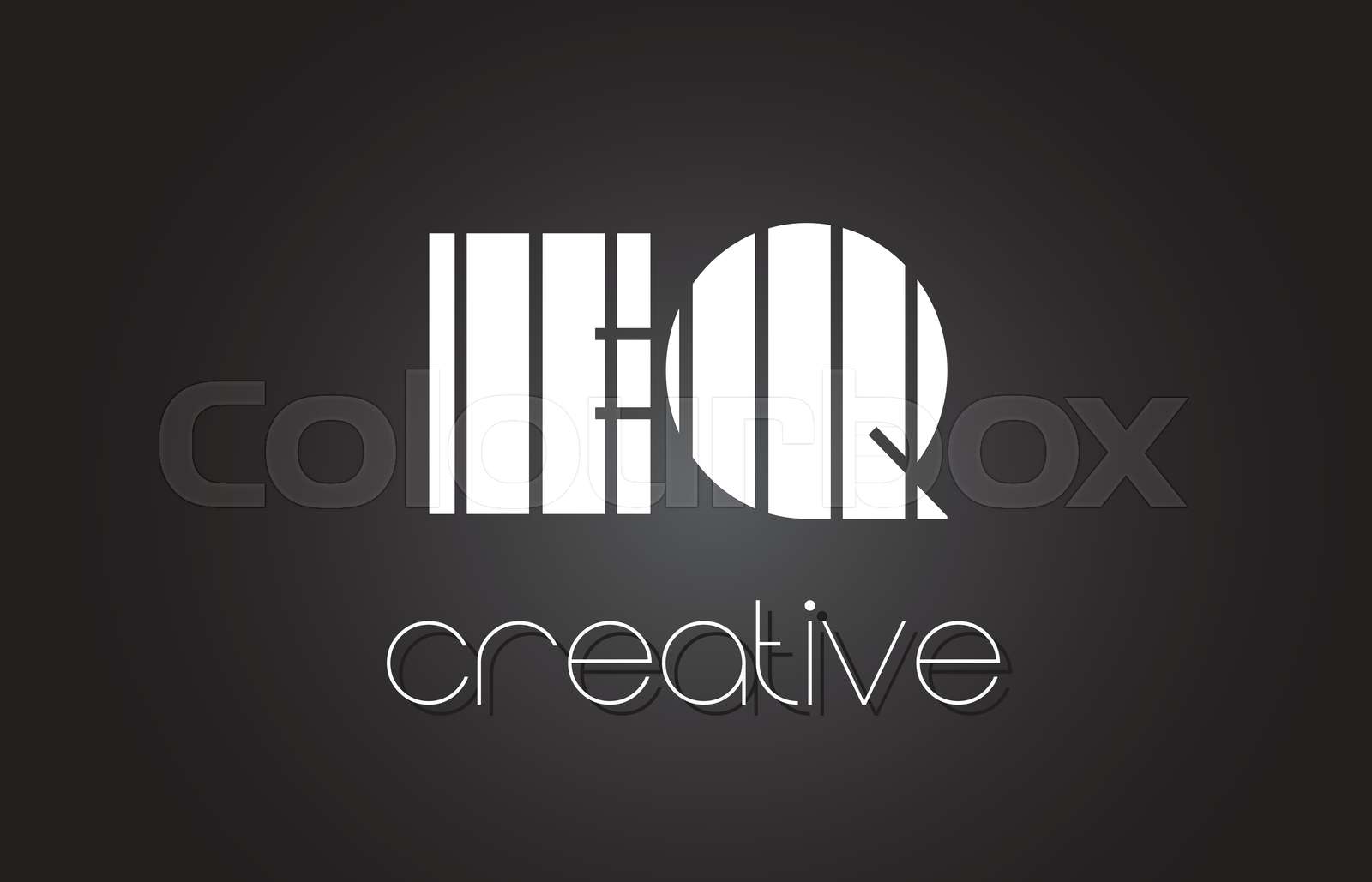 Eq E Q Letter Logo Design With White And Black Lines Stock Vector