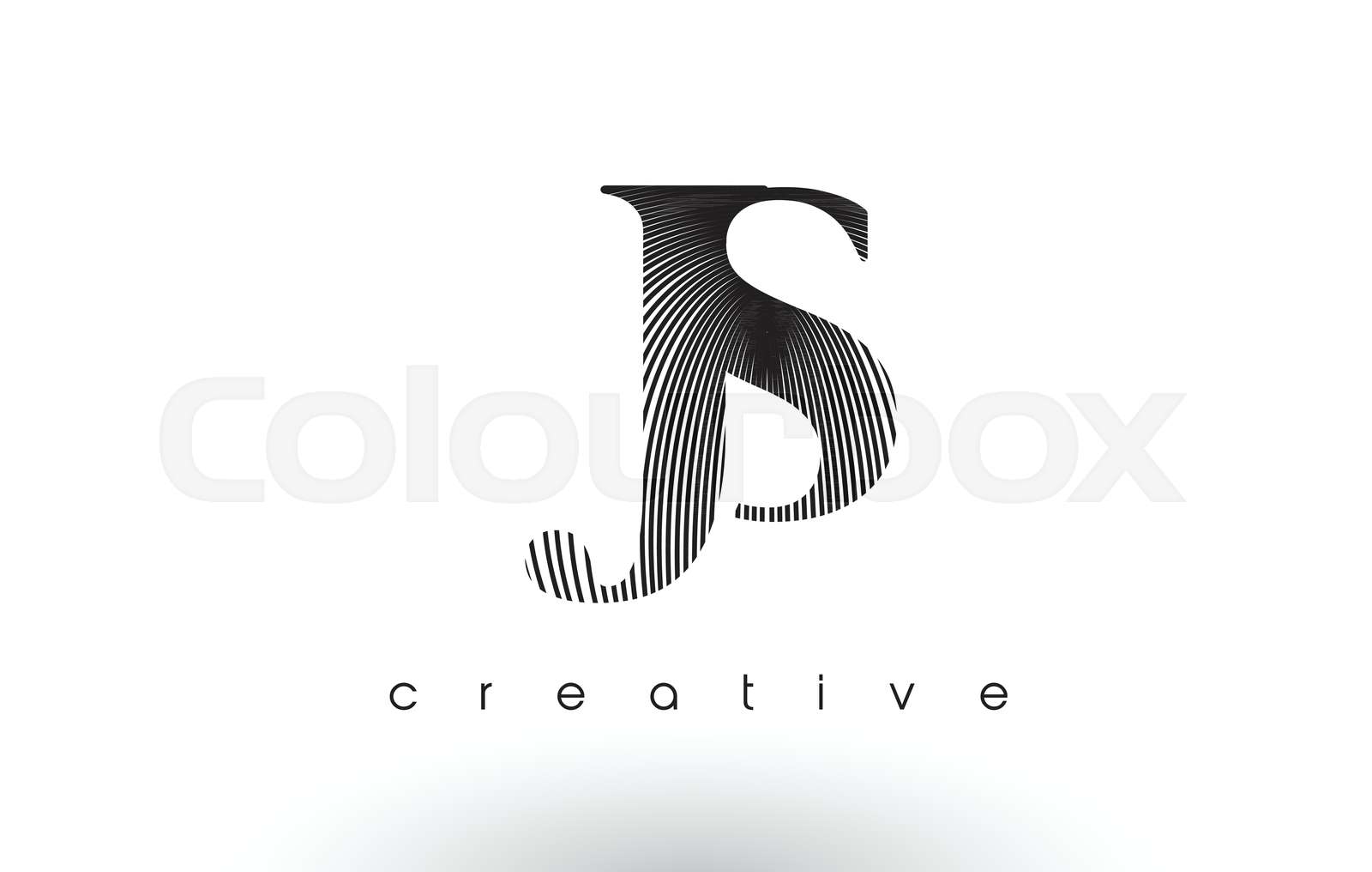 JS Logo Design With Multiple Lines and Black and White Colors. | Stock ...
