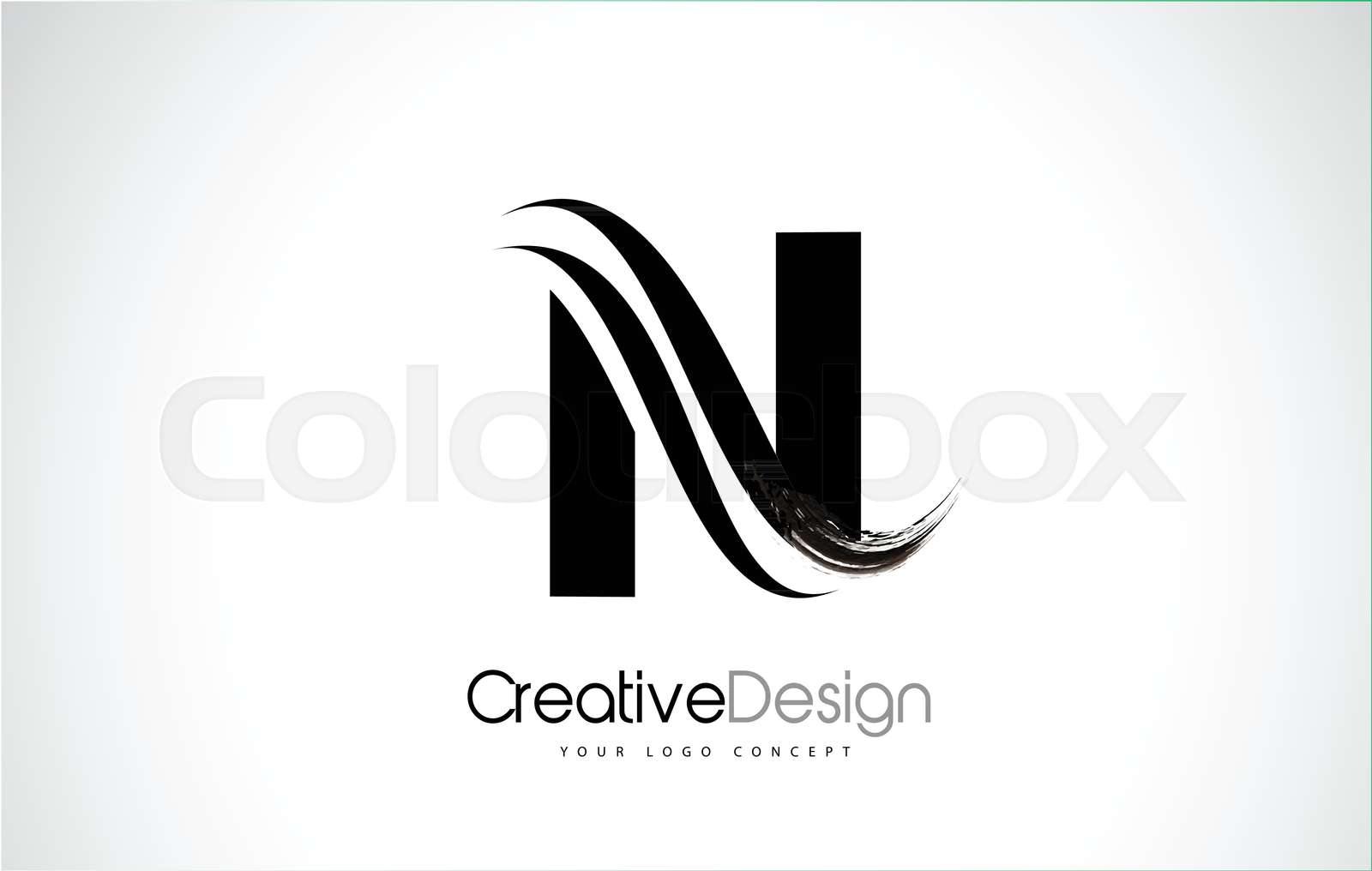 N Letter Design Brush Paint Stroke Stock vector Colourbox