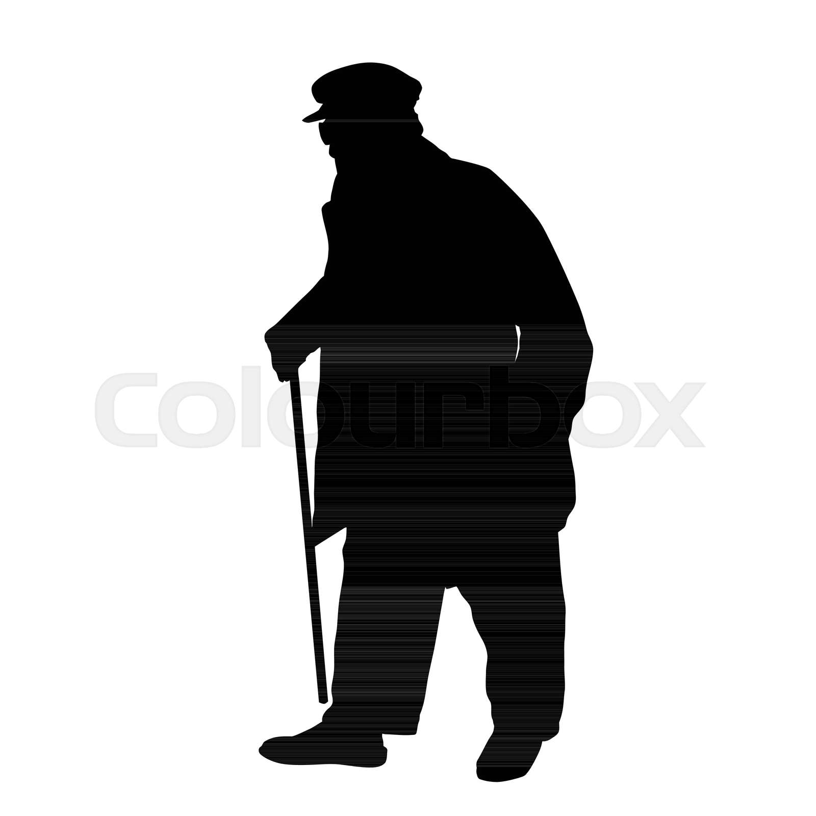Old man silhouette | Stock vector | Colourbox