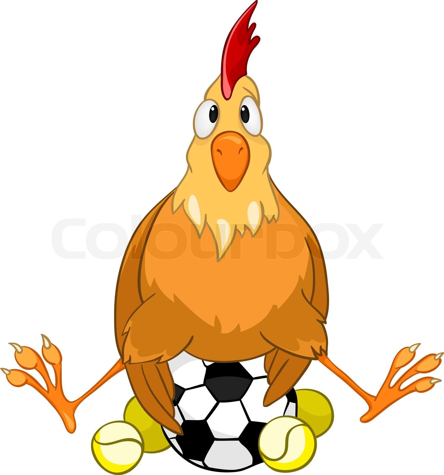 Cartoon Charakter Huhn auf weißem Hintergrund | Stock-Vektor | Colourbox