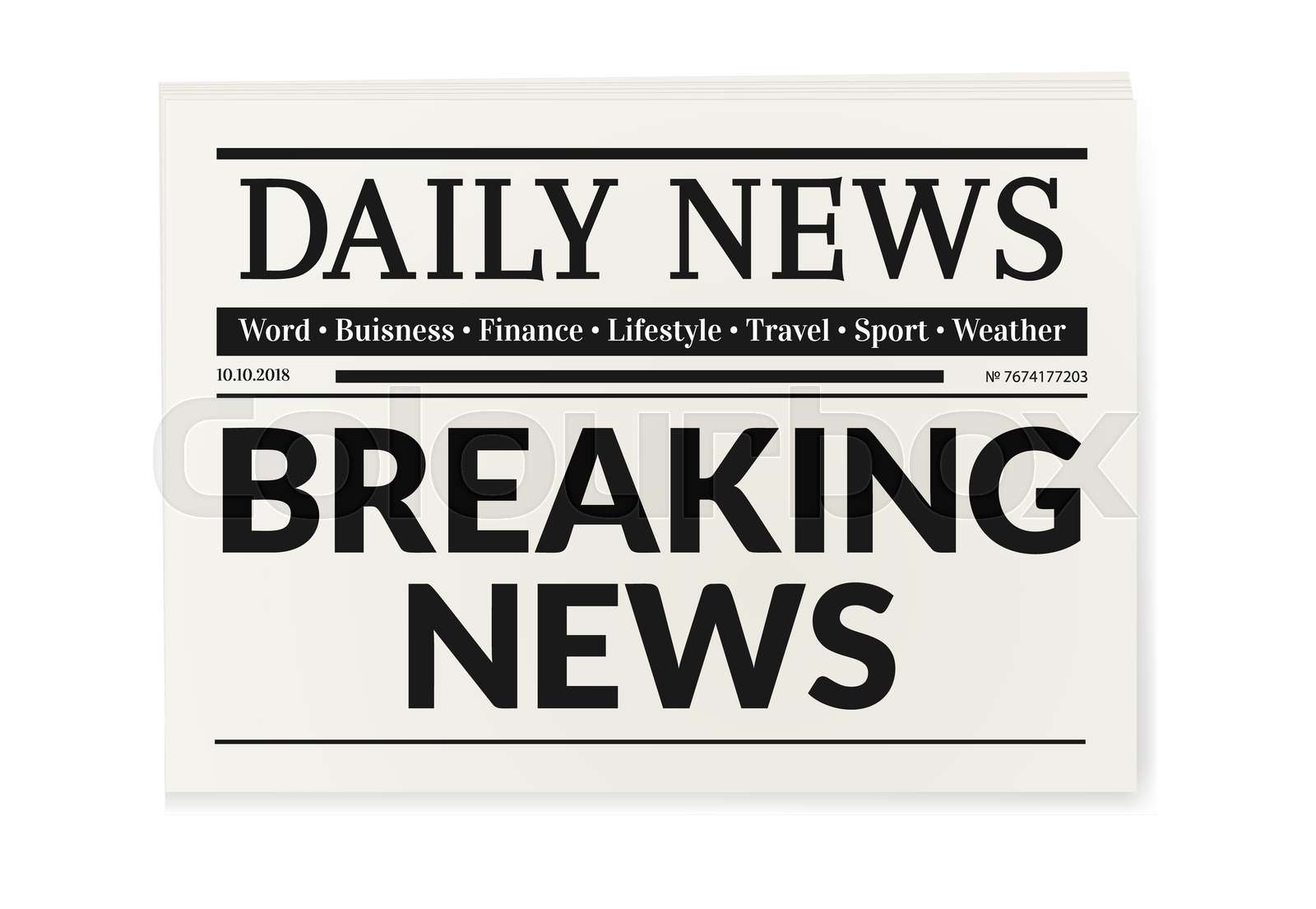 Breaking News Newspaper Stock Image Colourbox