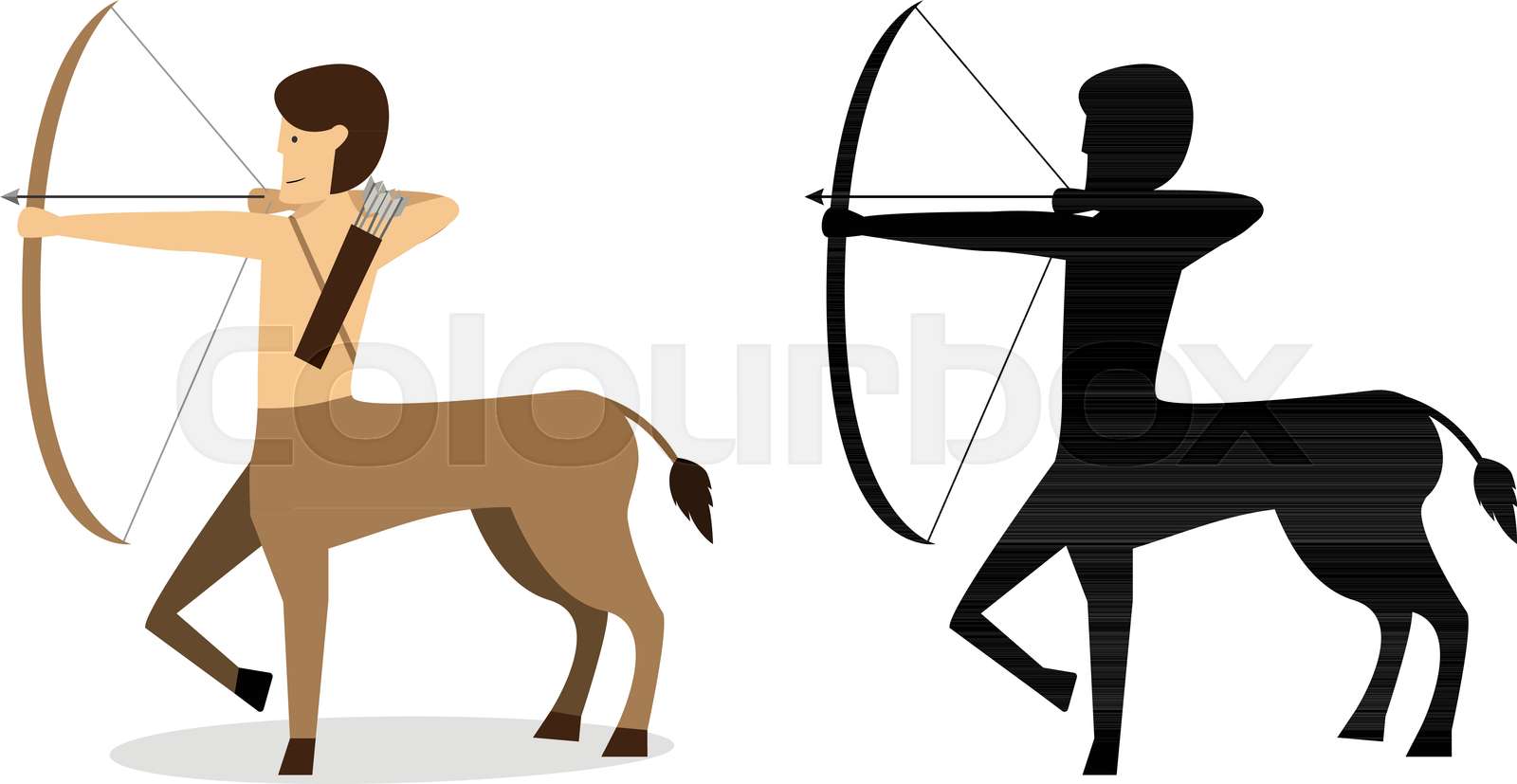 Centaur archer in flat and silhouette style vector | Stock vector
