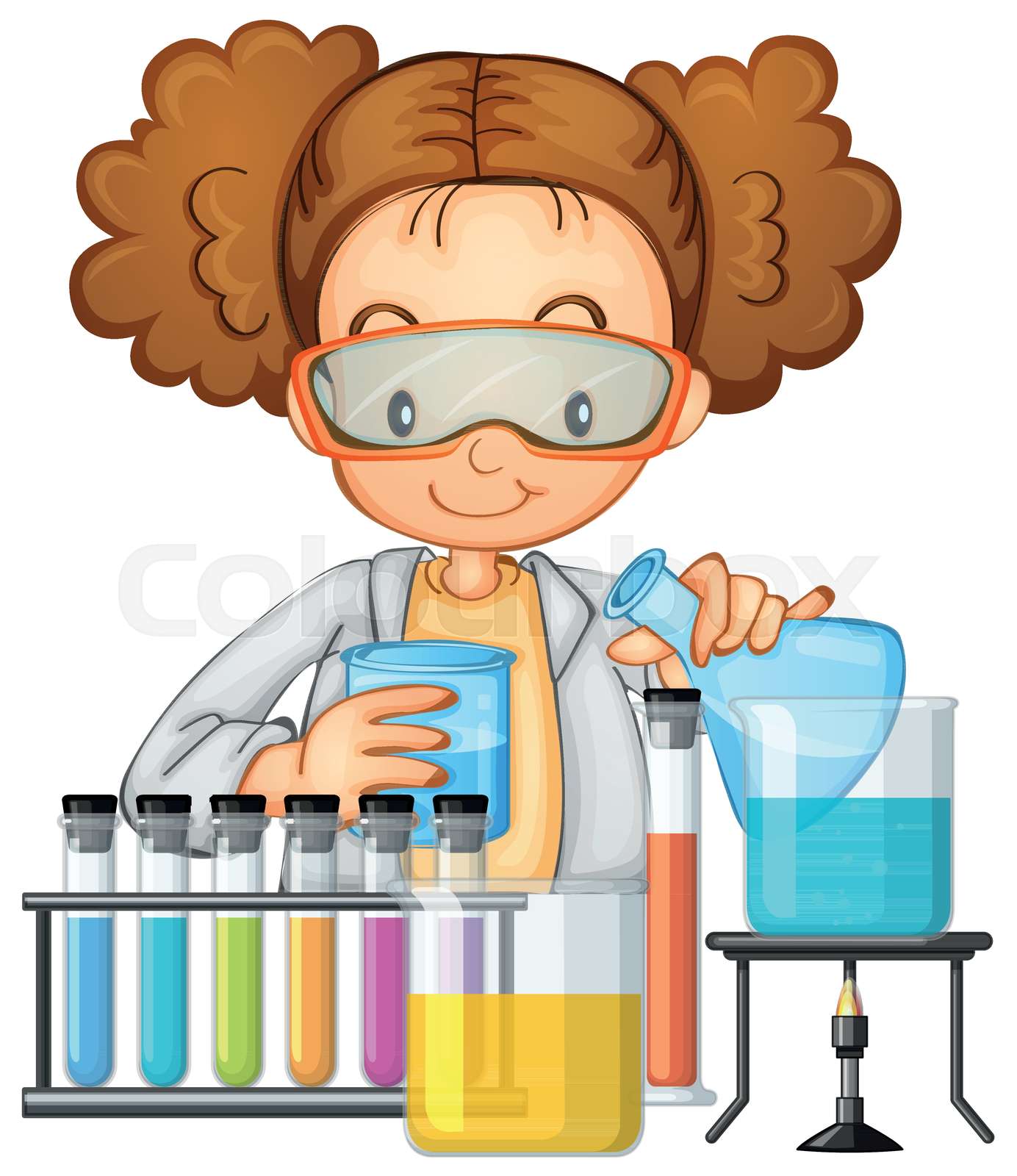 A Student in Science Lab Class Stock vector Colourbox