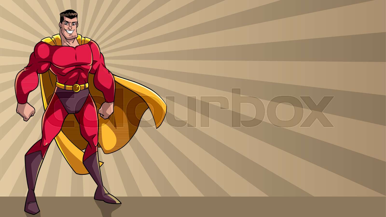 Superhero Standing Tall Ray Light Background | Stock vector | Colourbox