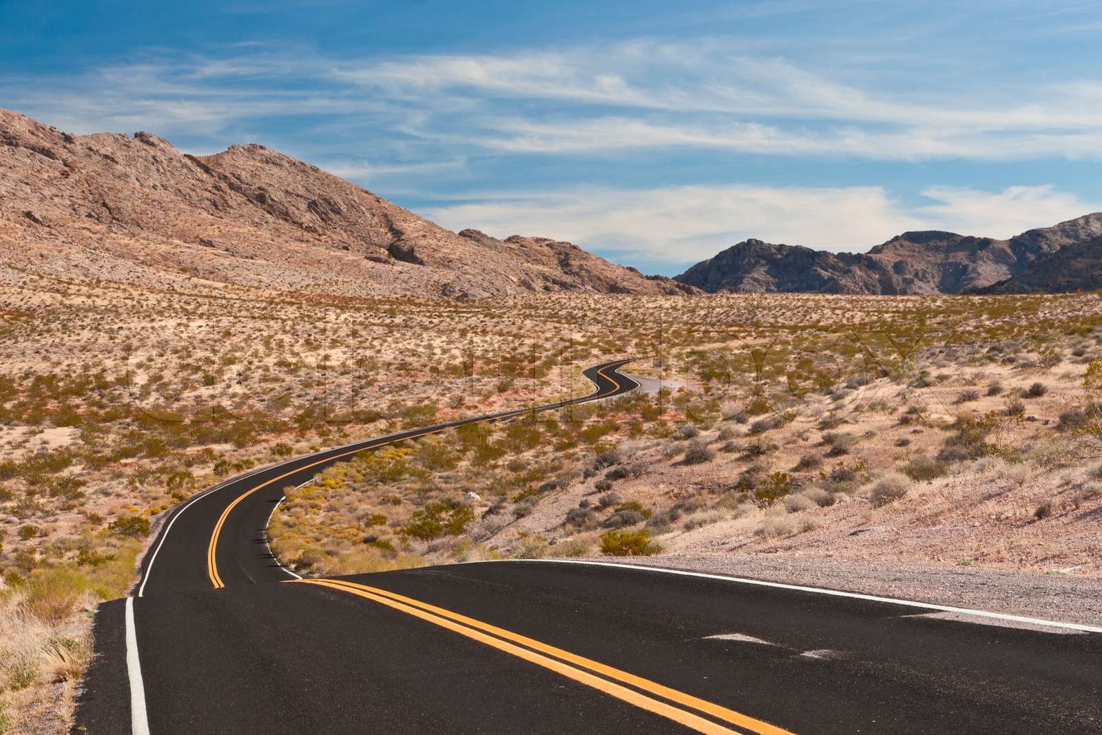 A road in the desert of Nevada, USA Stock image Colourbox