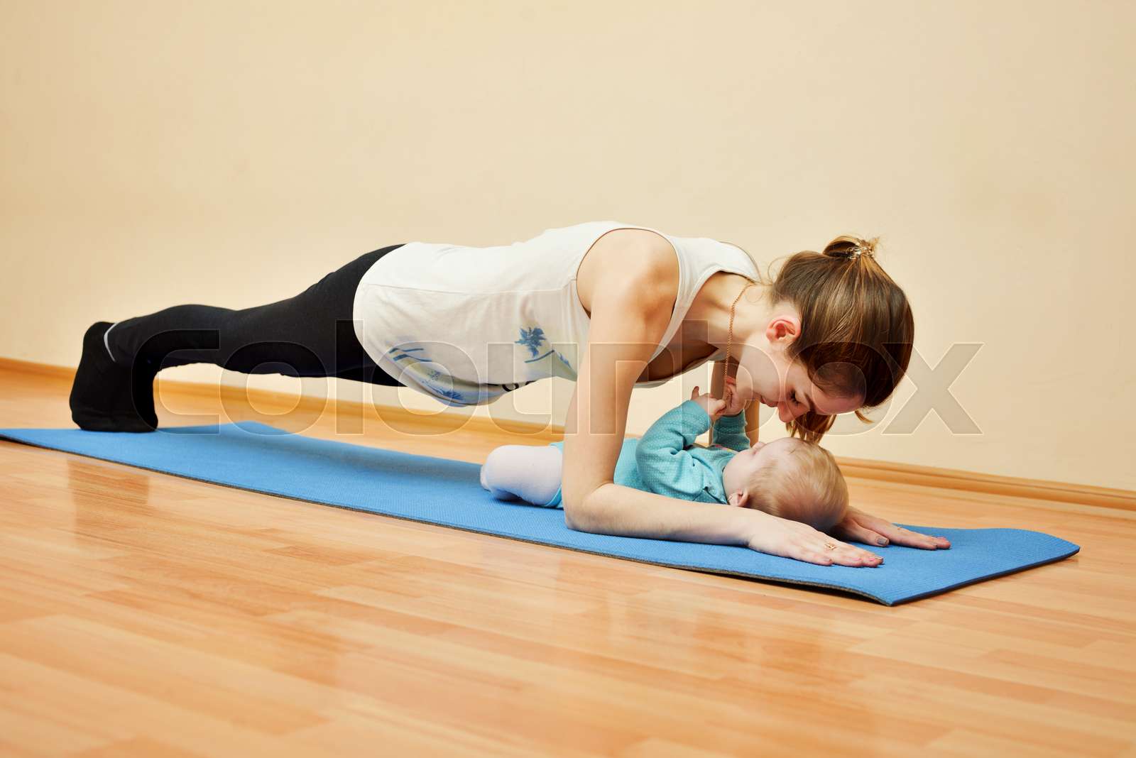 sport with baby | Stock image | Colourbox