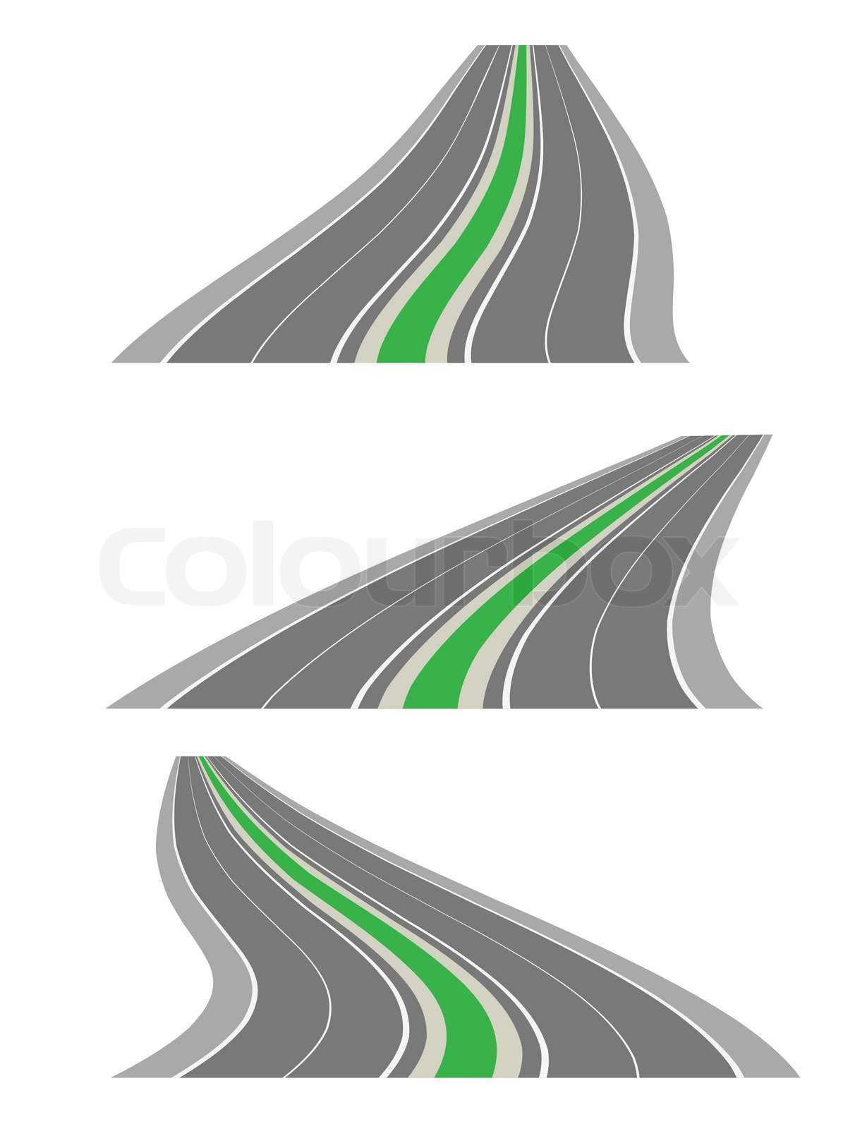 Vector Perspektive Straßen StockVektor Colourbox