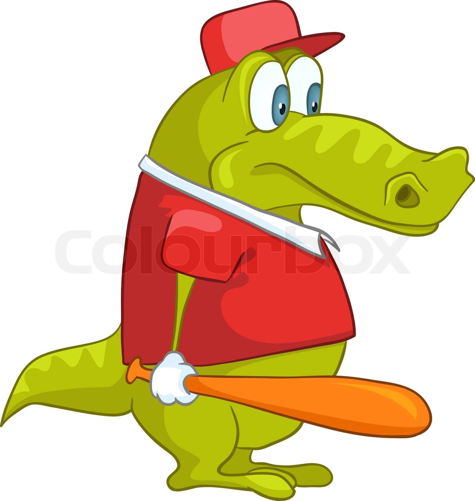 Cartoon Character Crocodile Isolated on White Background Stock vector Colourbox