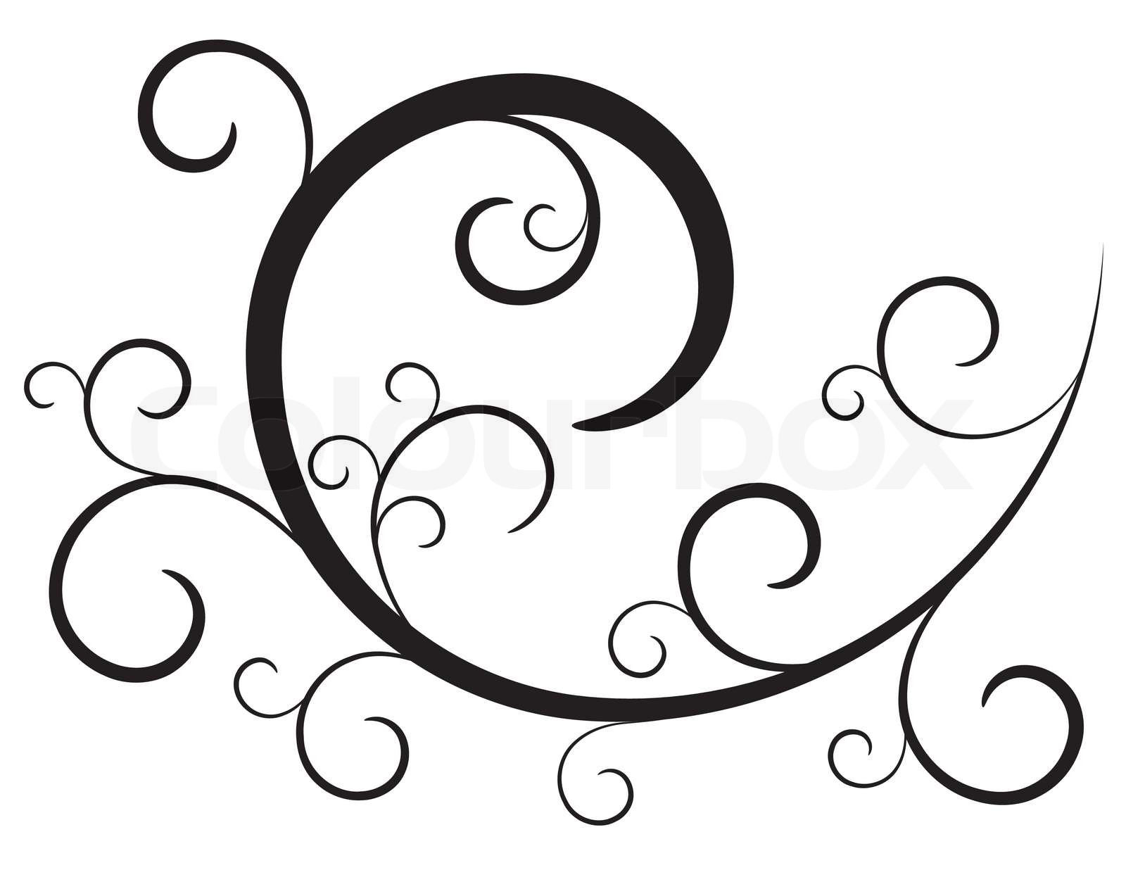 Black decorative ornament on white Stock vector Colourbox