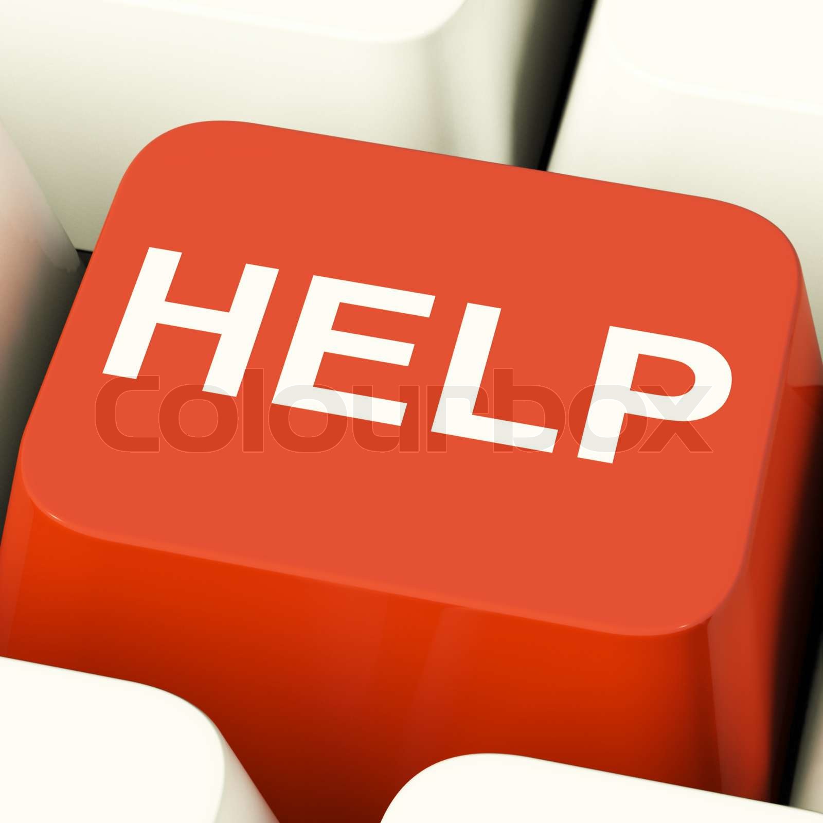 Help Computer Button Showing Assistance Support And Answers | Stock ...
