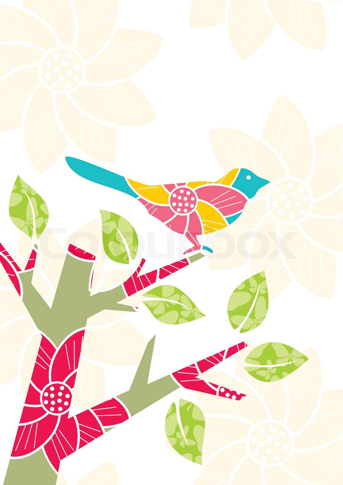 Illustration Of A Bird On A Tree Branch Stock Vector Colourbox Illustration Of A Bird On A Tree Branch Stock Vector Colourbox