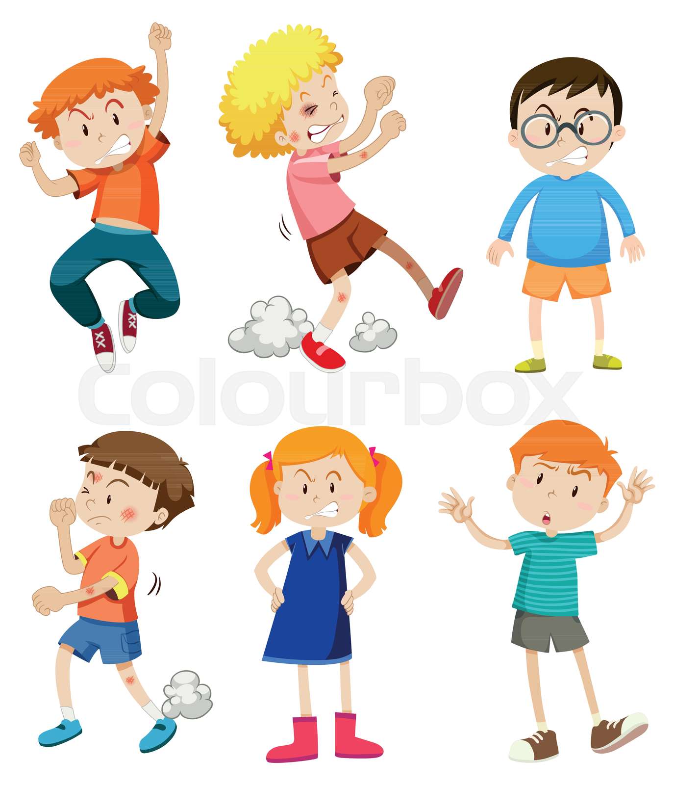 A Set of Angry Kids | Stock vector | Colourbox