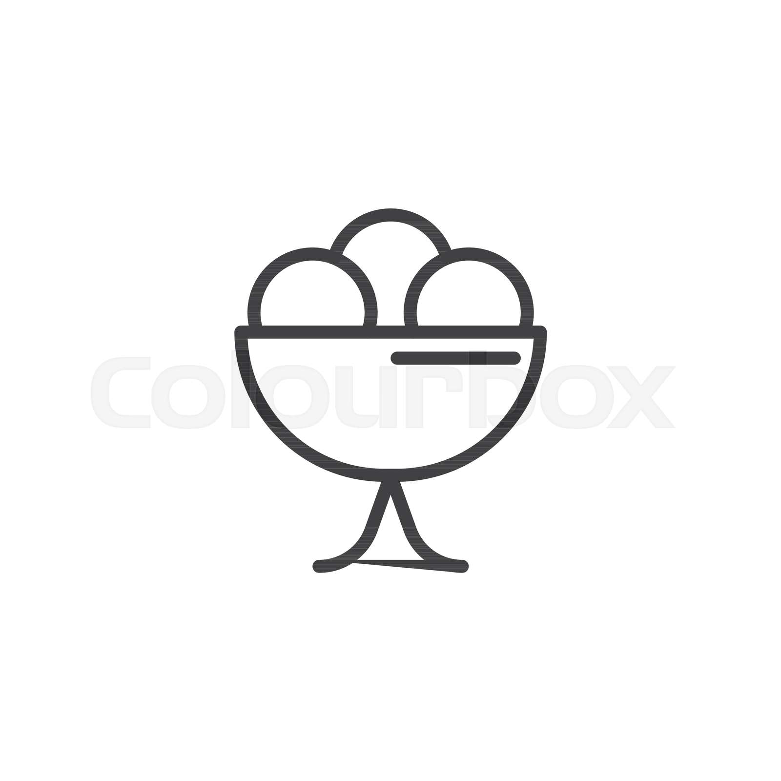 Ice cream scoops outline icon | Stock vector | Colourbox
