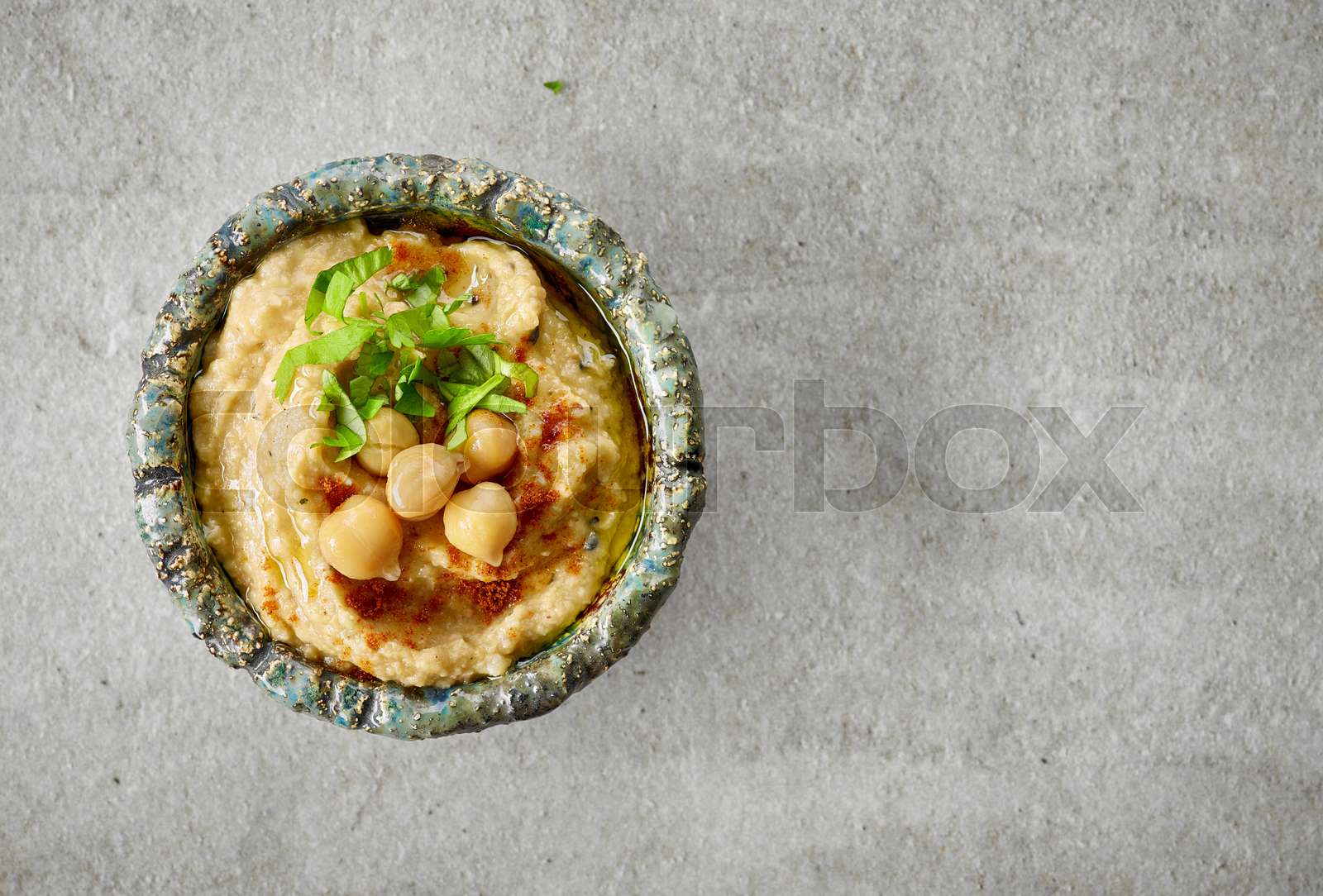 bowl of hummus Stock image Colourbox