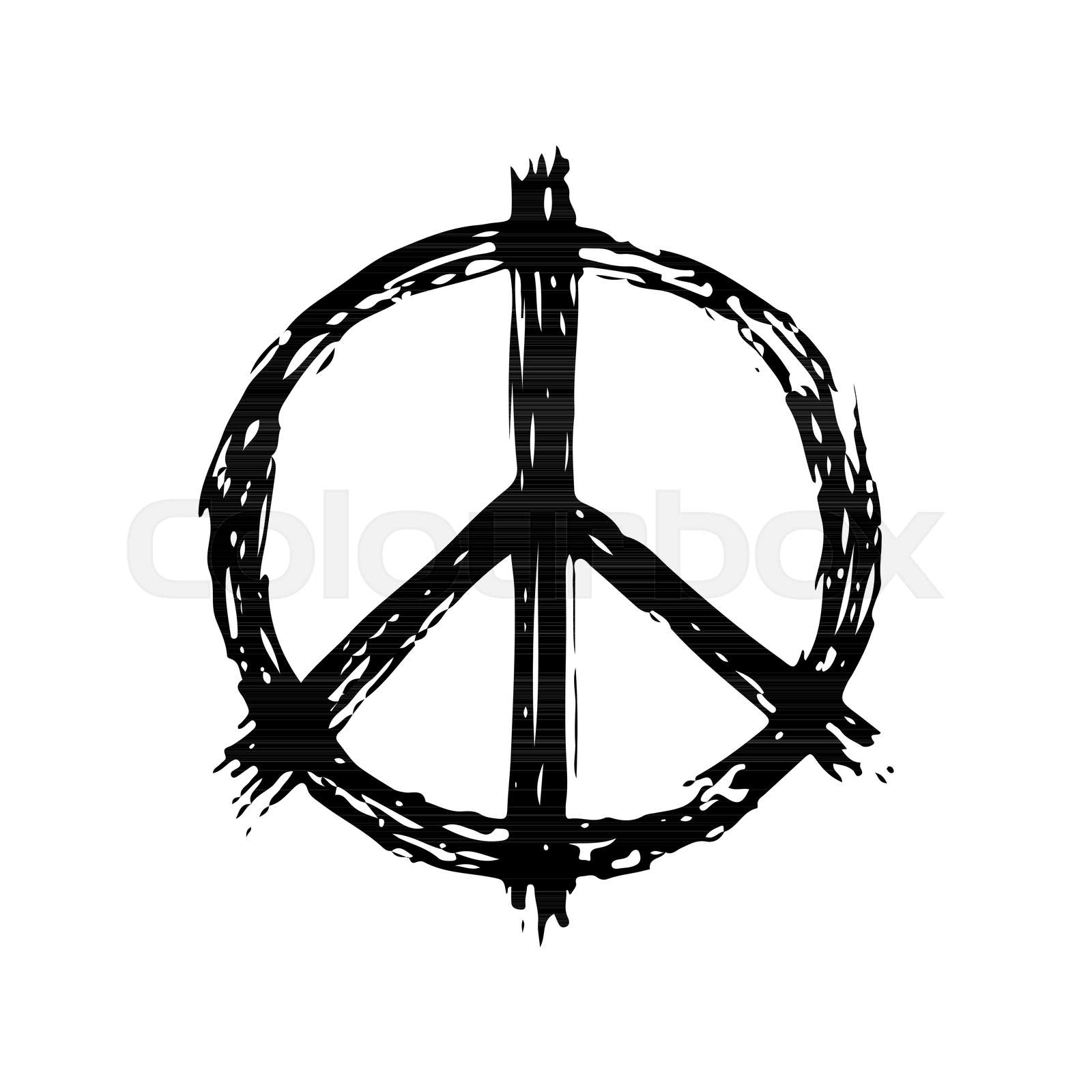 Peace Sign in Black Color, Logotype Hippie Symbol | Stock vector