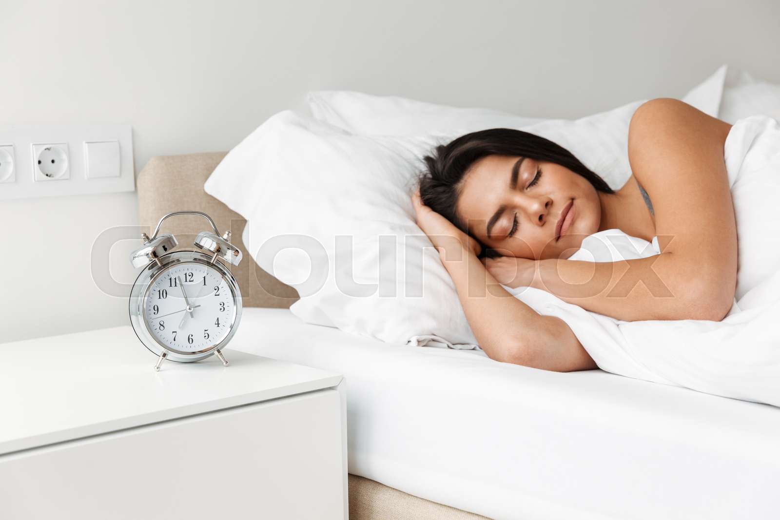 Portrait Of Beautiful Young Woman Sleeping In Bed At Bedroom With portrait-of-beautiful-young-woman-sleeping-in-bed-at-bedroom-with