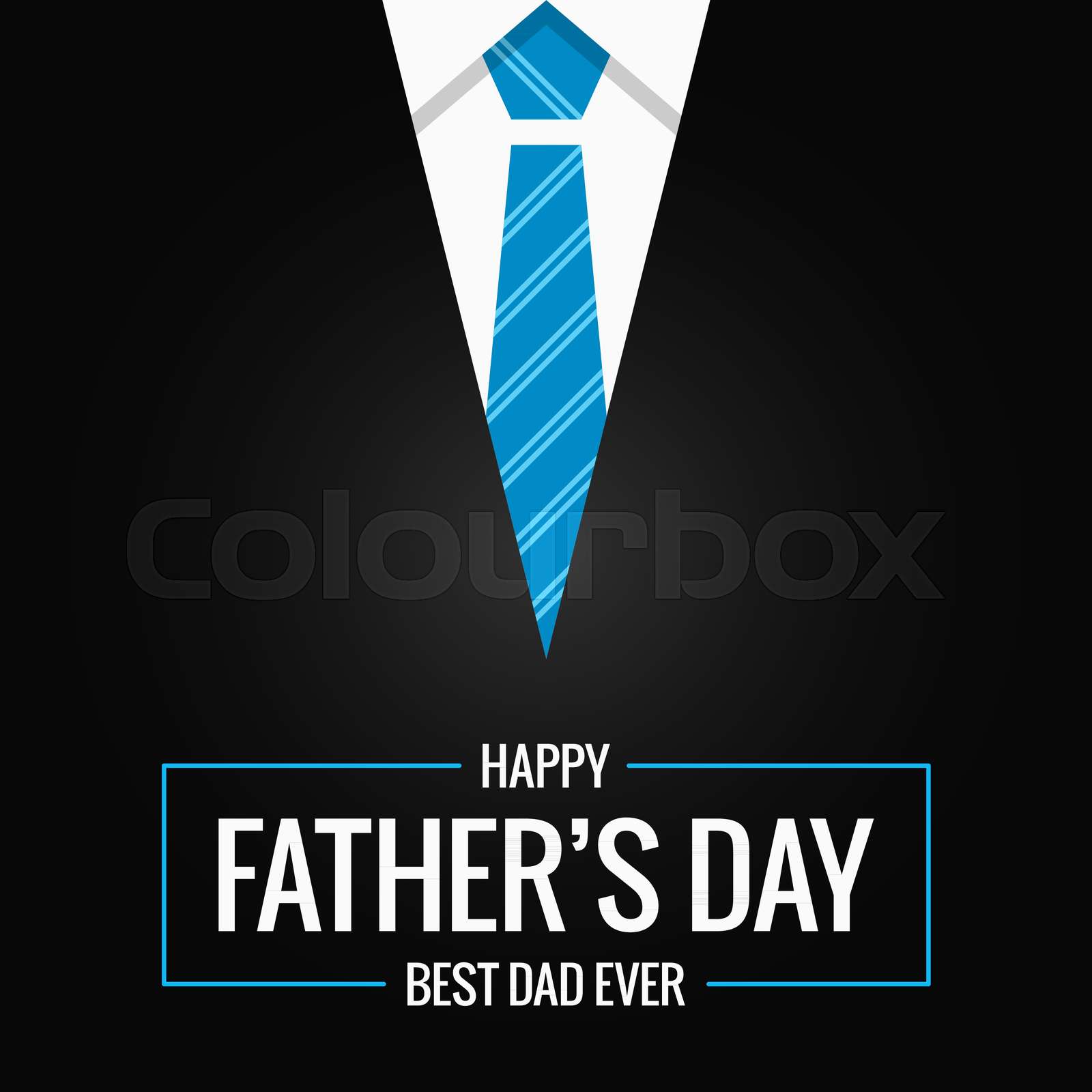 Fathers day card on black background | Stock vector | Colourbox
