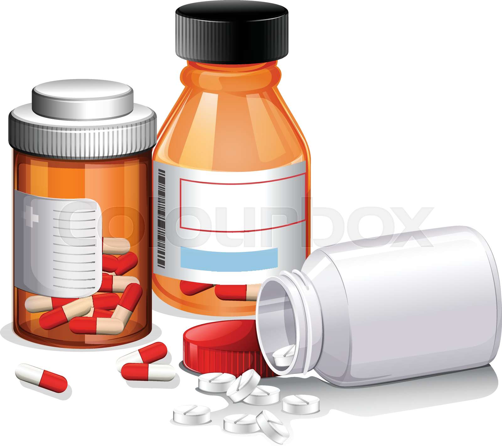 A Set of Medicine on White Background Stock vector Colourbox