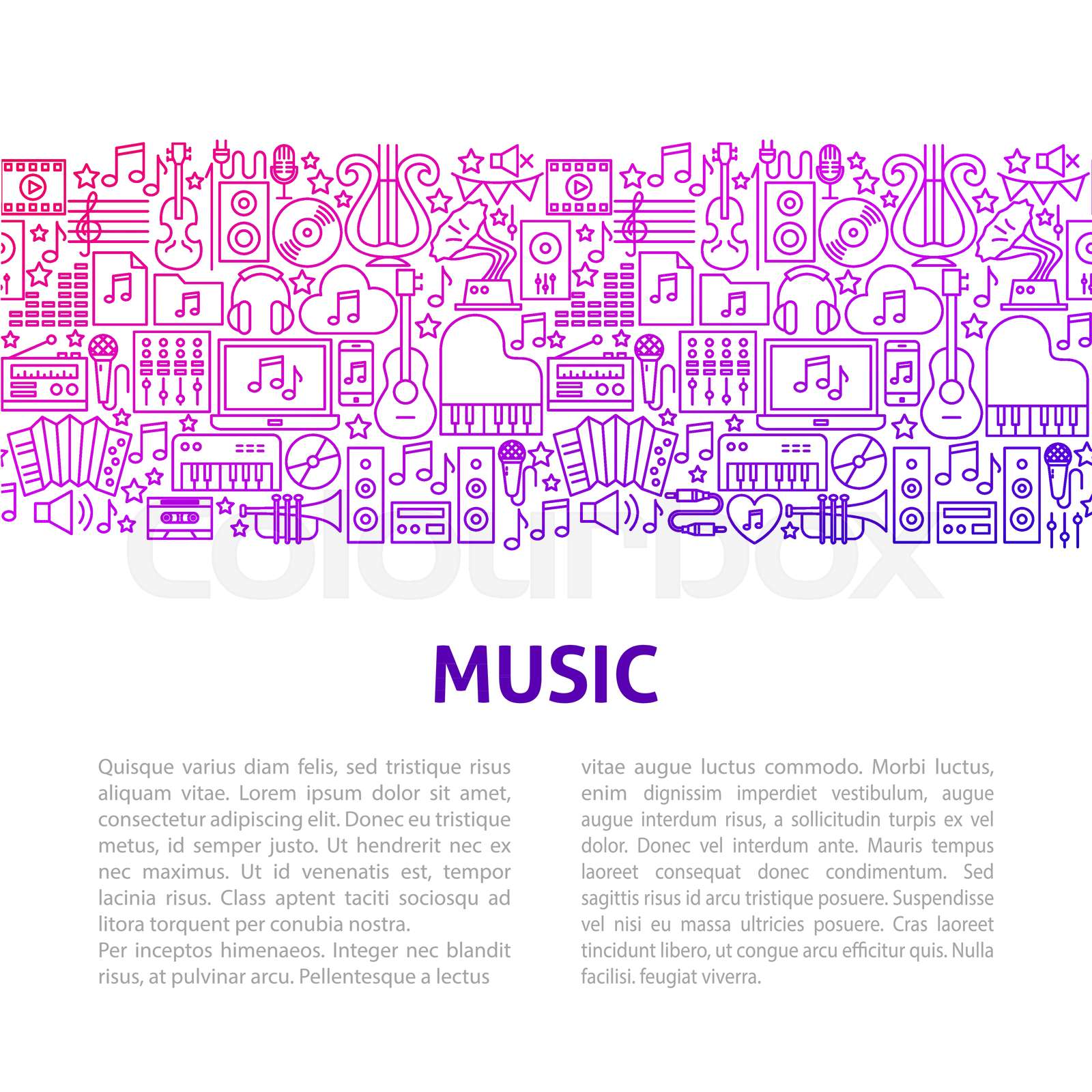 Music Line Design Template Stock vector Colourbox