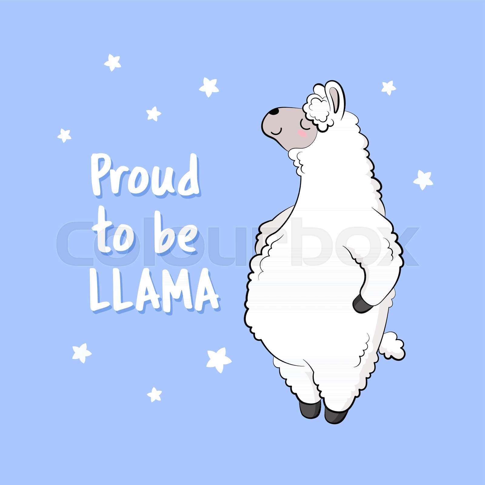 Cute cartoon lama, doodle vector illustration. | Stock vector | Colourbox