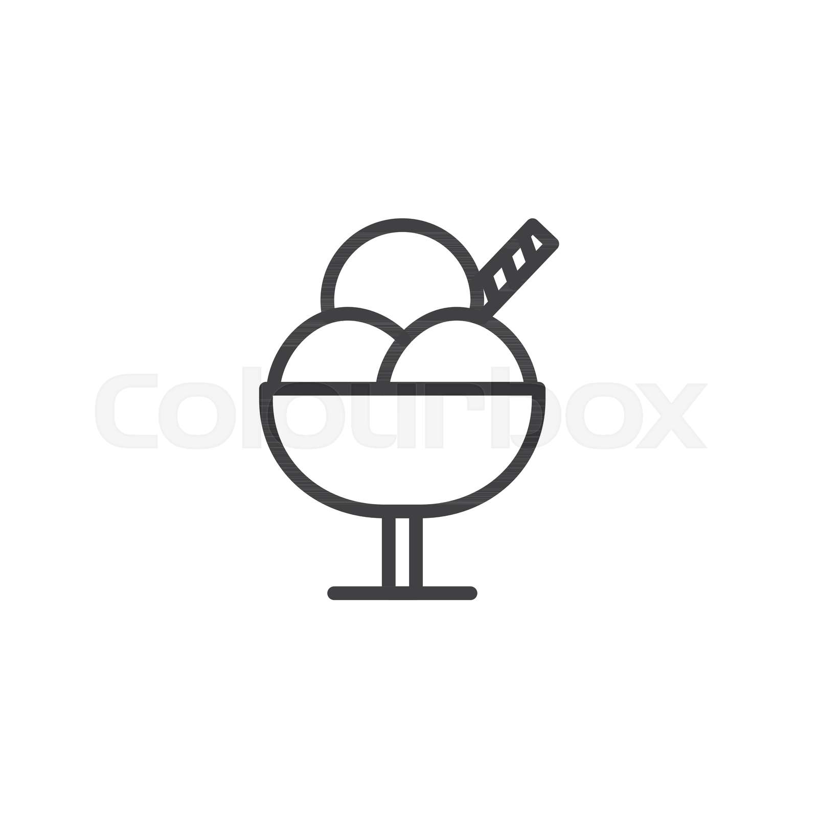 Ice cream cup outline icon Stock vector Colourbox