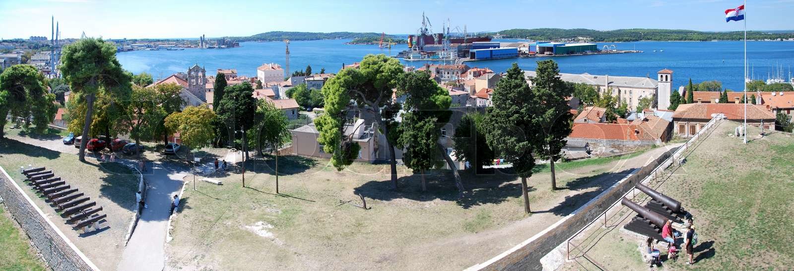 alte historische pula Stadt Stadt festung Stock Bild Colourbox