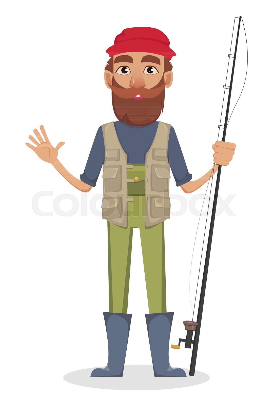Fisher Cartoon Character Stock Vector Colourbox