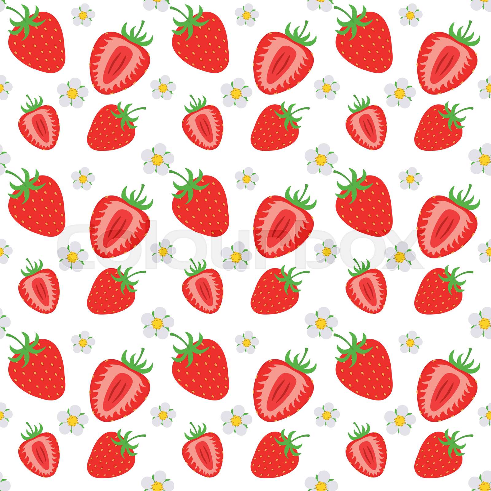 Seamless vector strawberry pattern | Stock vector | Colourbox