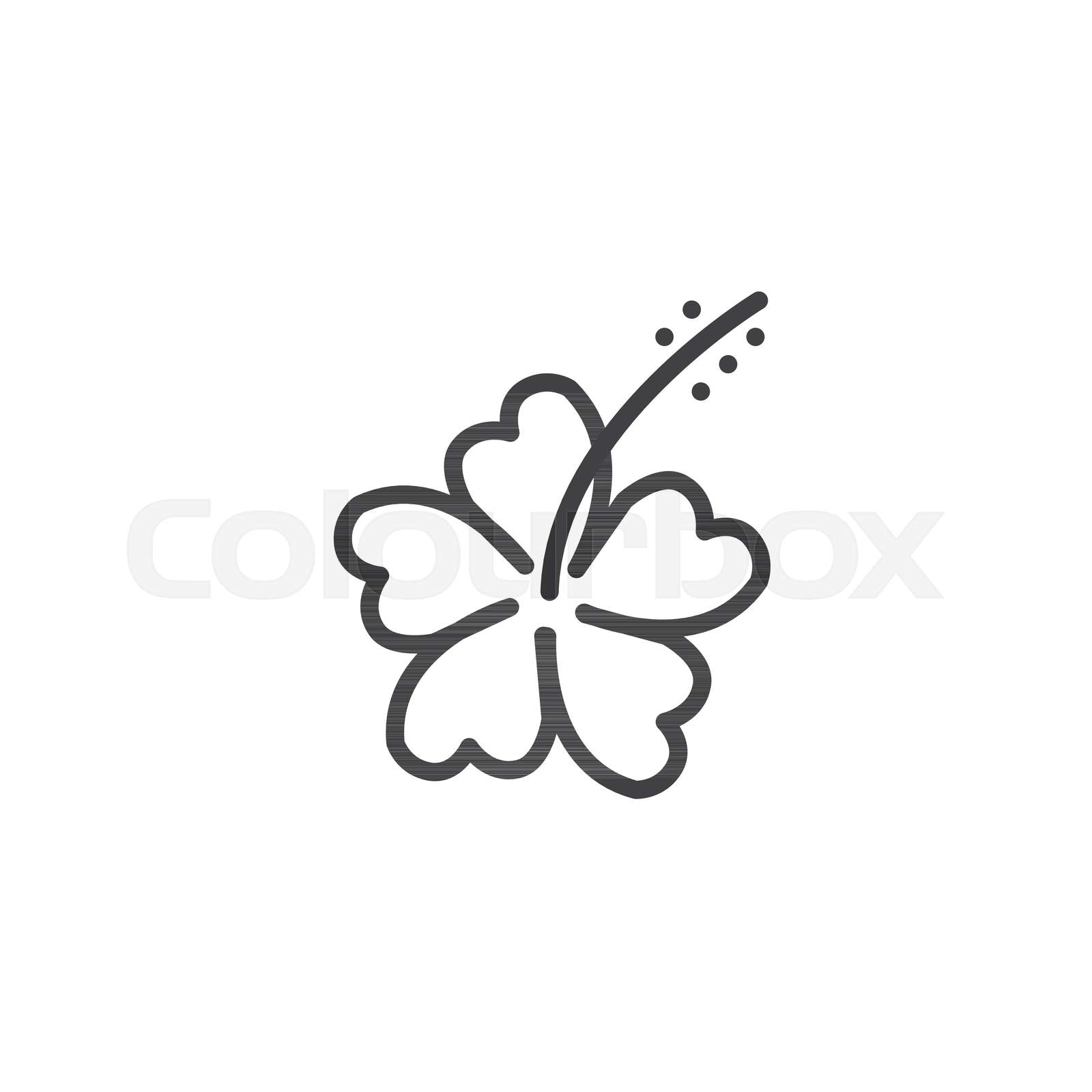 Hibiscus Flower outline icon | Stock vector | Colourbox