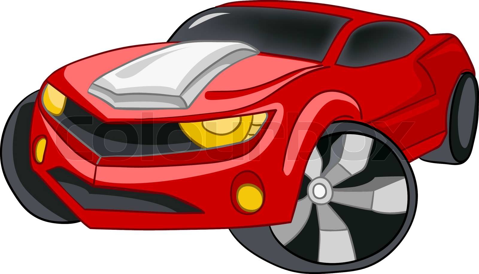 Cartoon -Auto auf weißem Hintergrund | Stock-Vektor | Colourbox