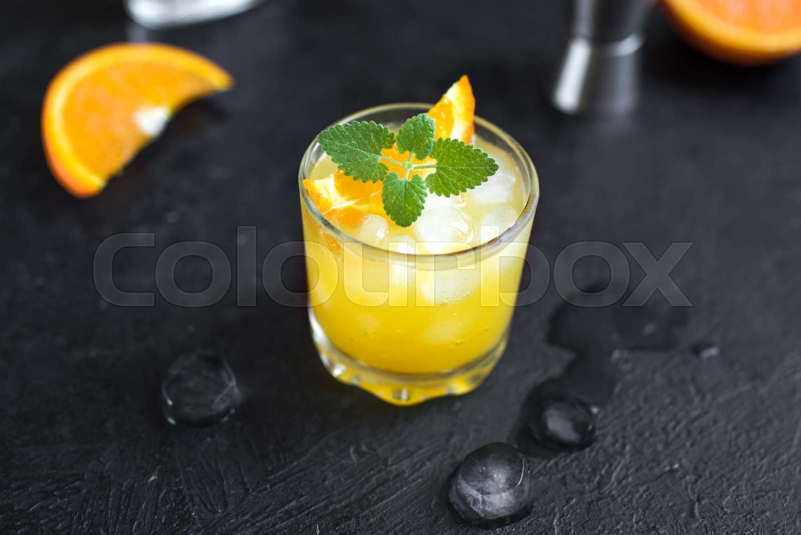 Gin and orange juice cocktail Stock image Colourbox